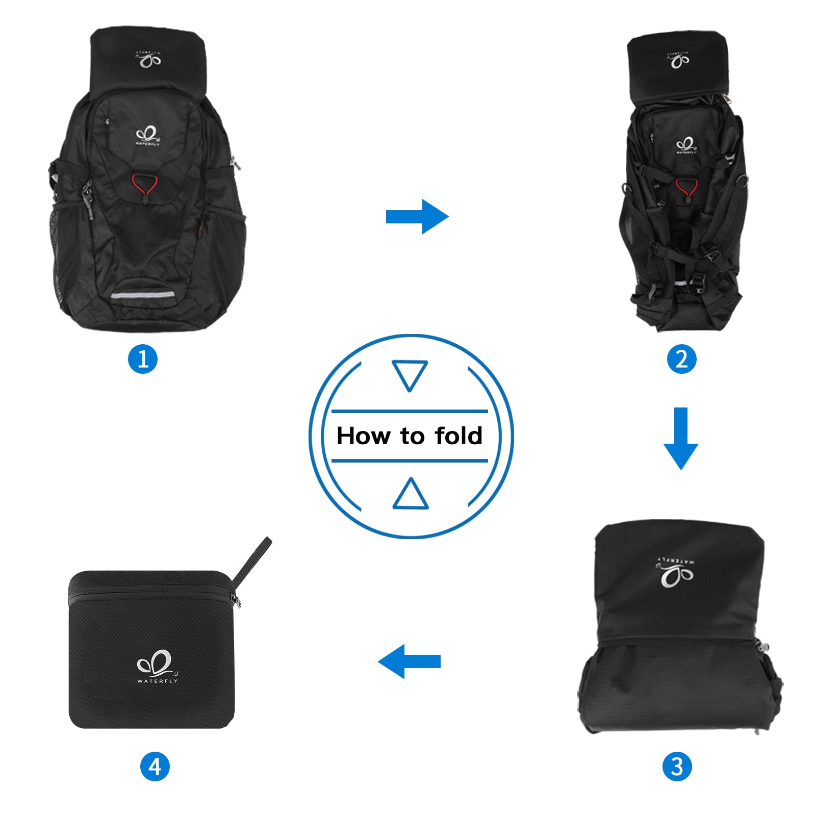 Foto 7 pulgar | Mochila de Senderismo Waterfly Ligera y Plegable - Venta Internacional