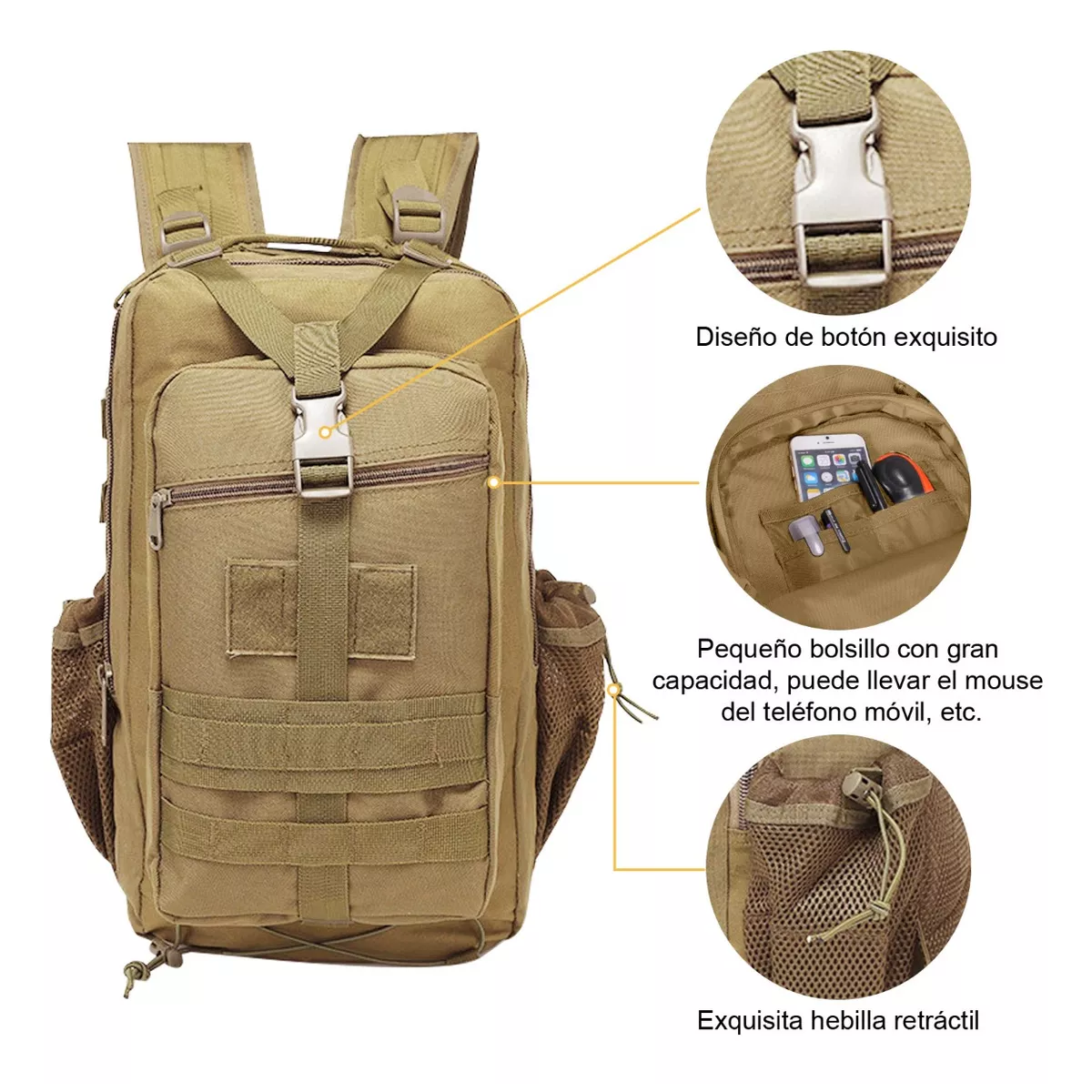 Foto 3 pulgar | Mochila Táctica Militar Impermeable Eo Safe Imports Esi-13302 Beige