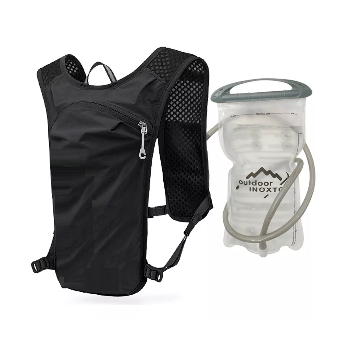 Mochila De Hidratación Para Correr De 5 Litros, Transpirable Eo Safe Imports Esi-13726 Negro