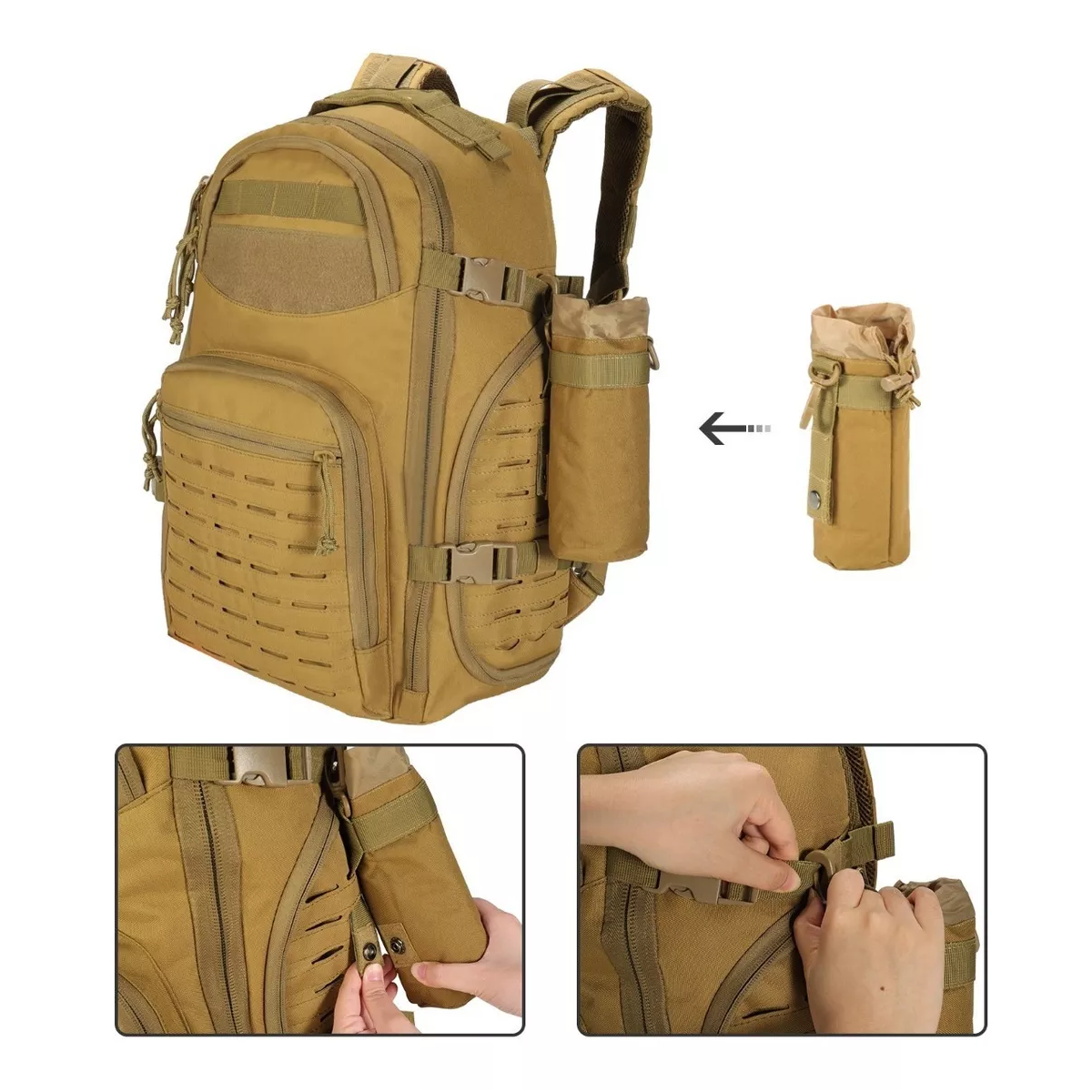 Foto 4 pulgar | Mochila Militar Táctica Camping Impermeable Alta Calidad Eo Safe Imports Esi-13715 Beige