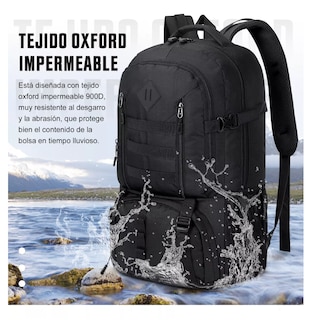 Foto 3 | Mochila Táctica Militar Impermeable para Senderismo Negra