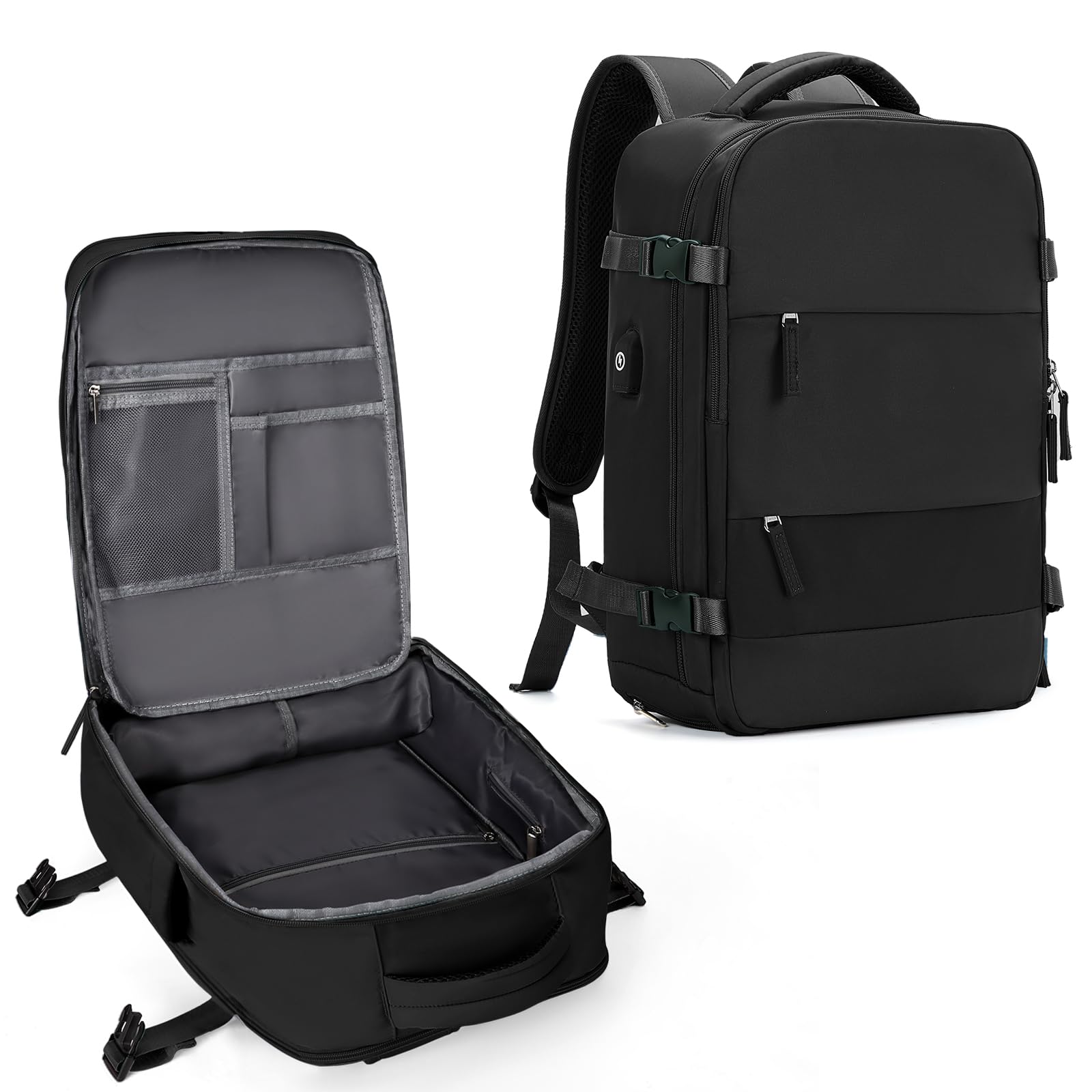 Foto 2 pulgar | Mochila de Viaje Coowoz Grande Impermeable Negra Unisex - Venta Internacional