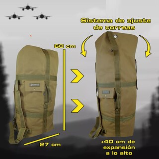 Foto 2 | Mochila Tactica Militar Maleta Saco Eo Safe Imports Esi-14421 Beige