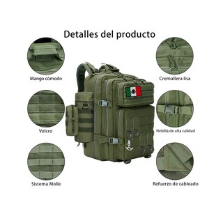 Foto 3 | Mochila Táctica Multifuncional Para Exteriores De 45 L Eo Safe Imports Esi-14793 Verde