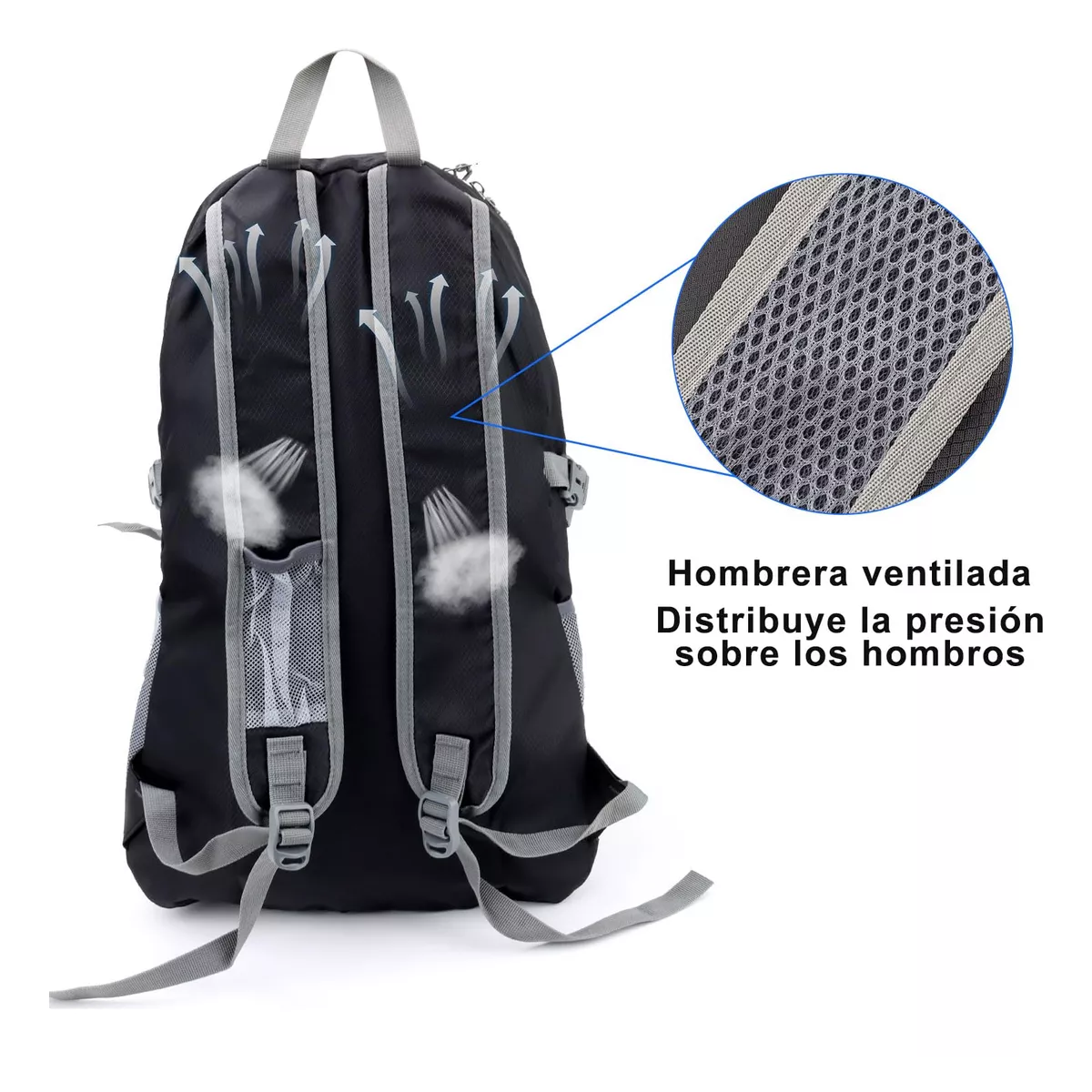 Foto 3 pulgar | Mochila Impermeable Plegable Para Senderismo 40l  Eo Safe Imports Esi-15092 Negro