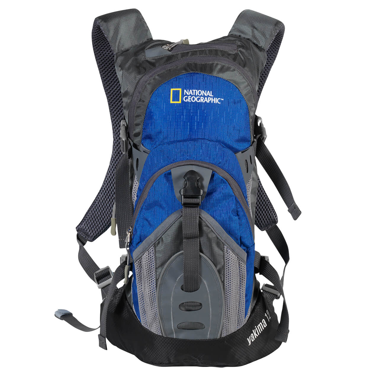 Mochila De Hidratación National Geographic Hng1121, Azul Con Gris, Yakima 12 L Con Silbato Negro S.o.s.