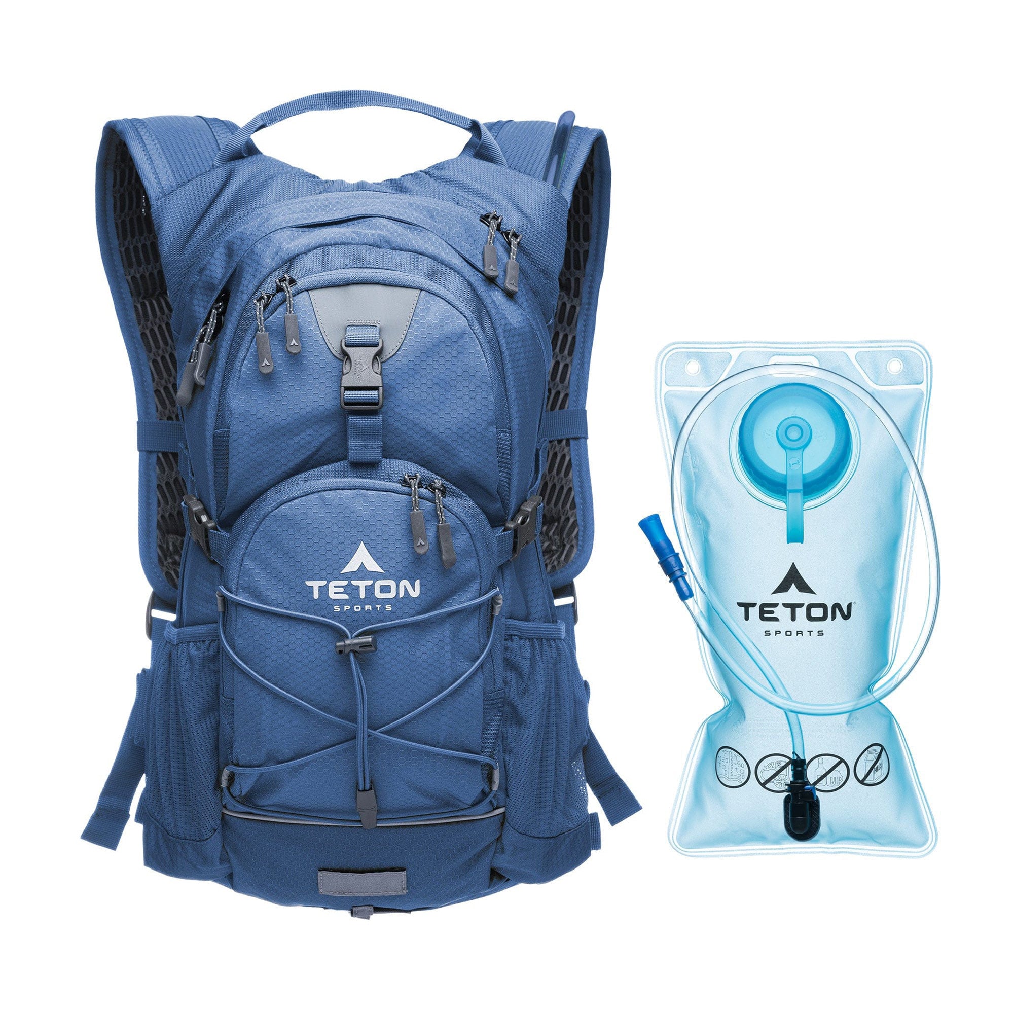 Mochila De Hidratación Oasis 18l Azul Con Bolsa De Agua De 2l Teton