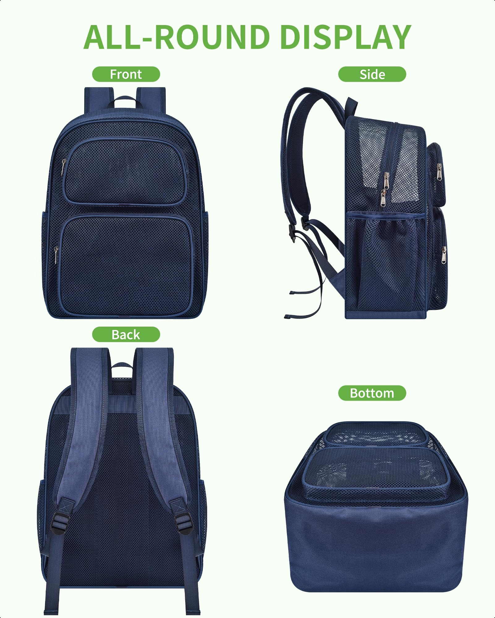 Foto 6 pulgar | Mochila May Tree Mesh Heavy Duty De Gran Capacidad Azul - Venta Internacional.