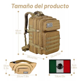 Foto 2 | Mochila Y Cangurera Táctica Militar Camping Impermeable Eo Safe Imports Esi-16858 Beige