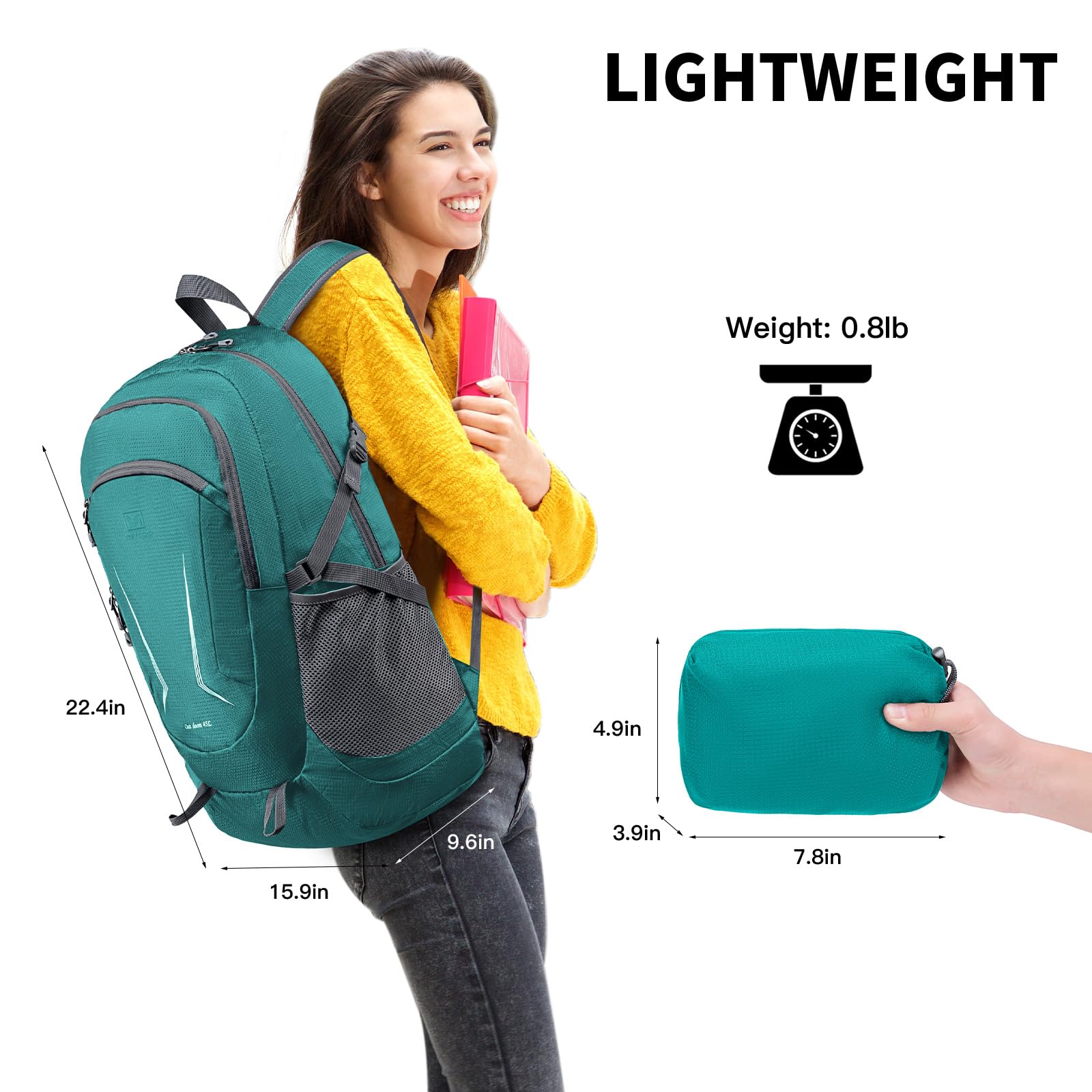 Foto 7 pulgar | Mochila Miycoo Ultraligera, Plegable, 45 L, Impermeable - Venta Internacional.