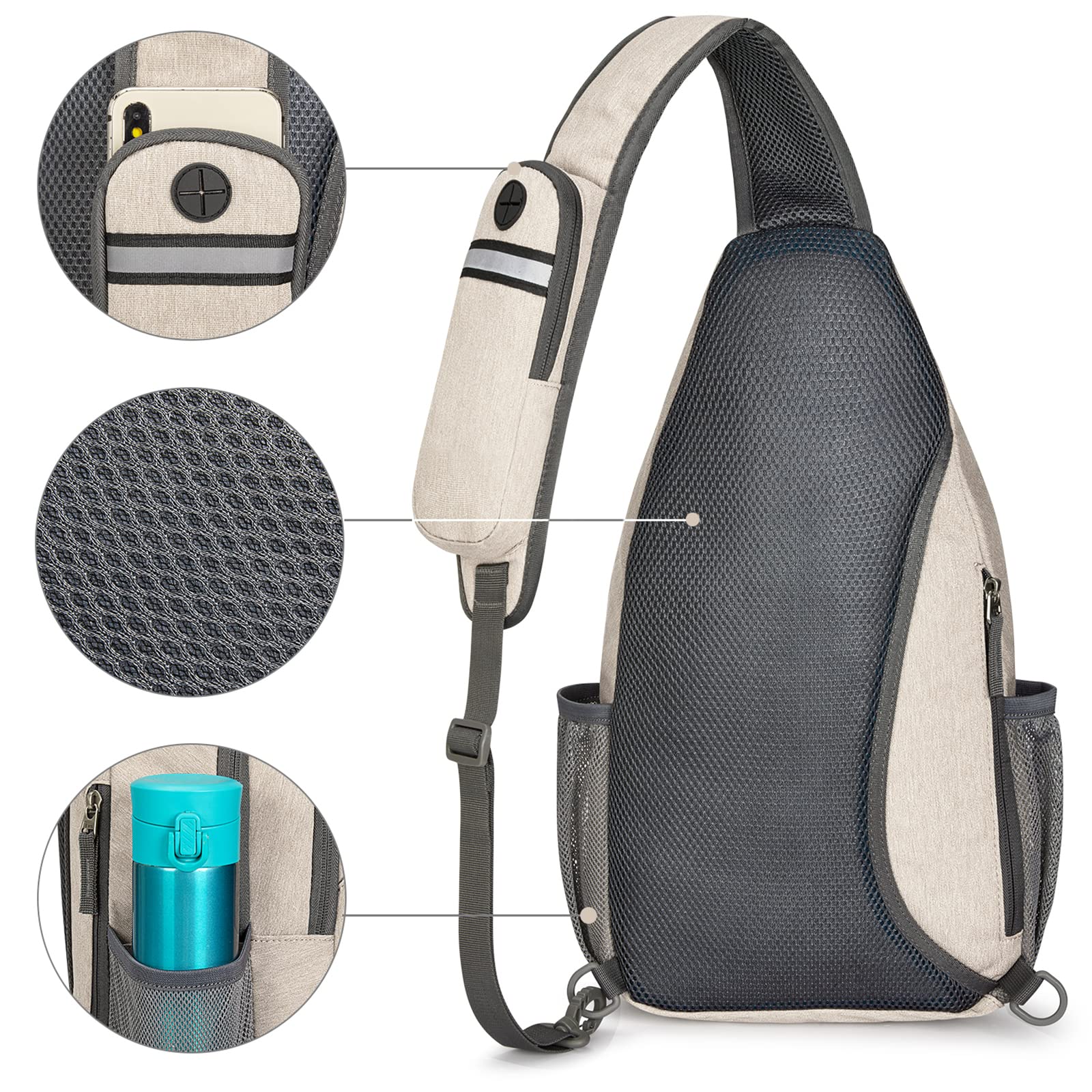 Foto 5 pulgar | Mochila Bandolera G4 Free Con Bloqueo Rfid Para Senderismo, Color Marfil - Venta Internacional.