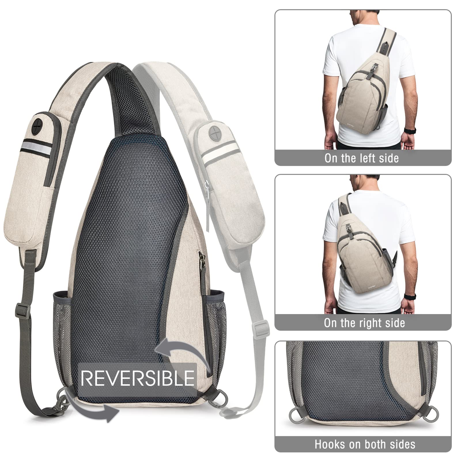 Foto 7 pulgar | Mochila Bandolera G4 Free Con Bloqueo Rfid Para Senderismo, Color Marfil - Venta Internacional.