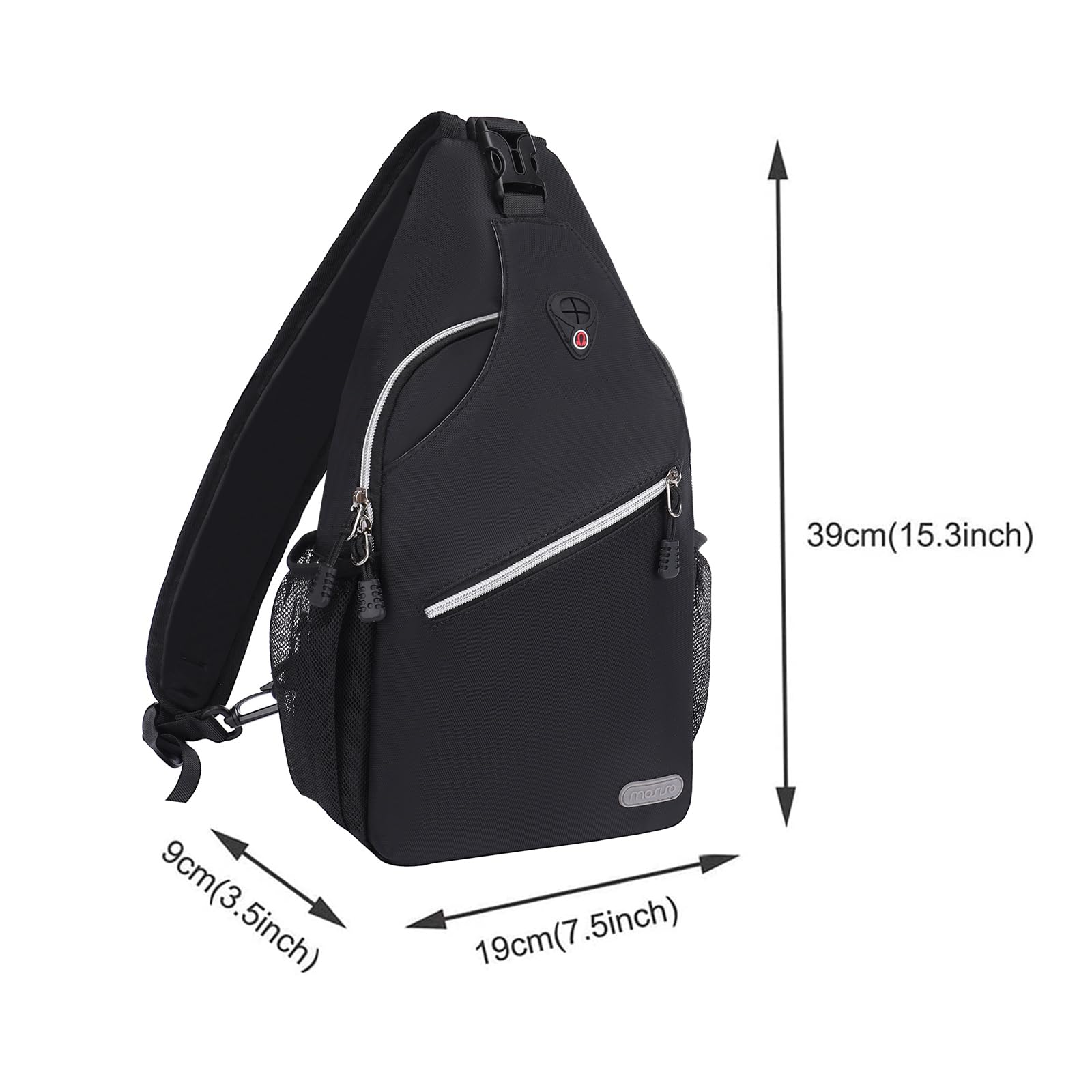 Foto 5 pulgar | Mochila Tipo Bandolera Mosiso Negra Para Viajes Y Senderismo - Venta Internacional.