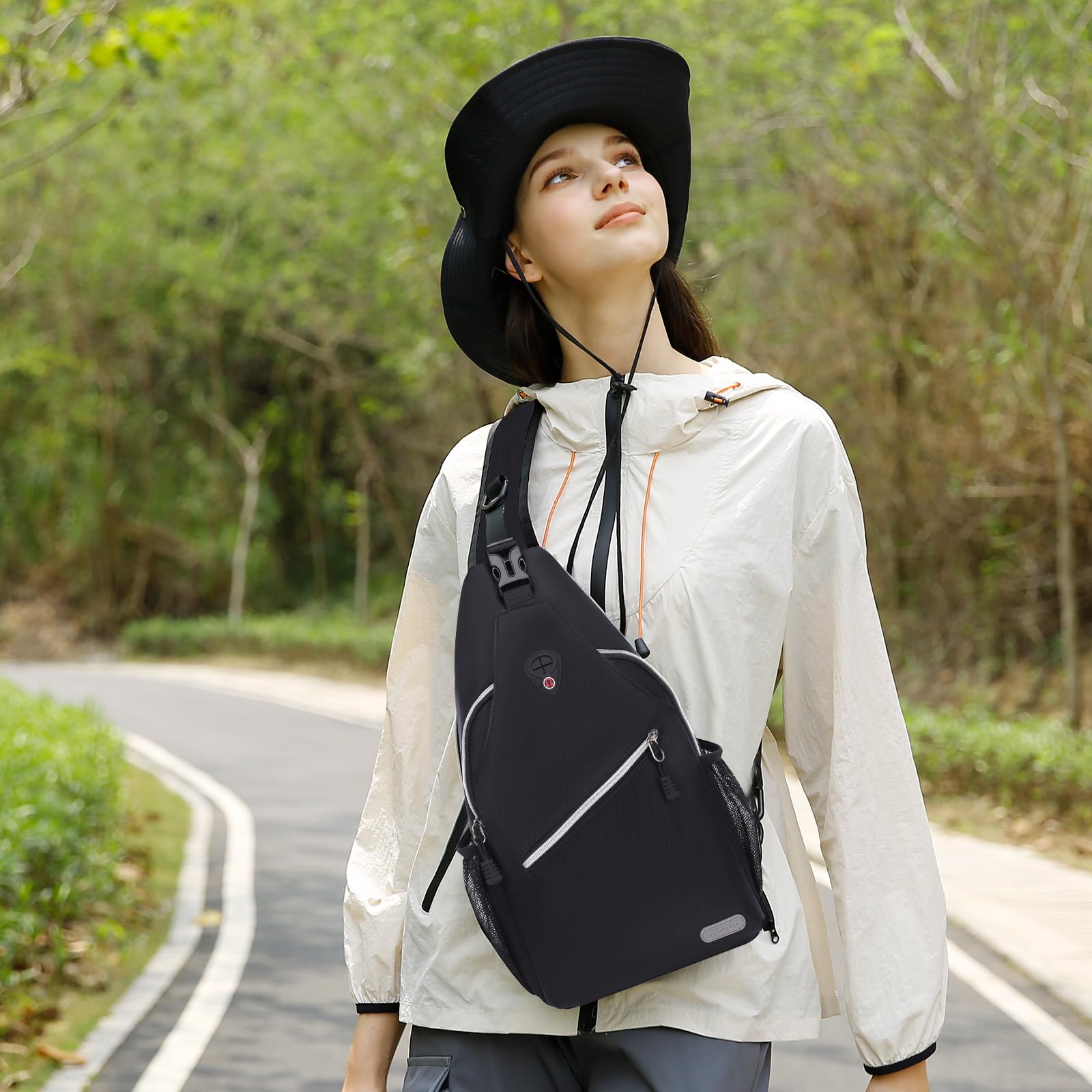 Foto 6 | Mochila Tipo Bandolera Mosiso Negra Para Viajes Y Senderismo - Venta Internacional.