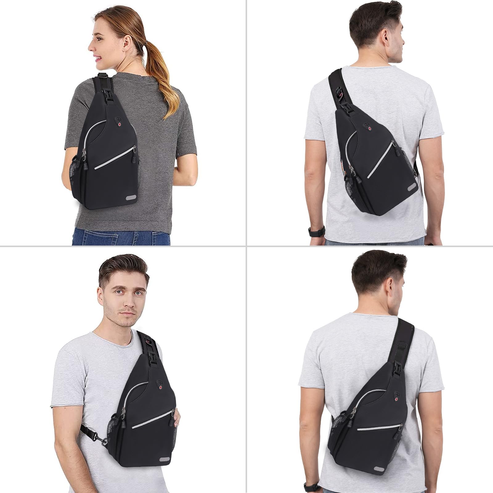 Foto 7 | Mochila Tipo Bandolera Mosiso Negra Para Viajes Y Senderismo - Venta Internacional.