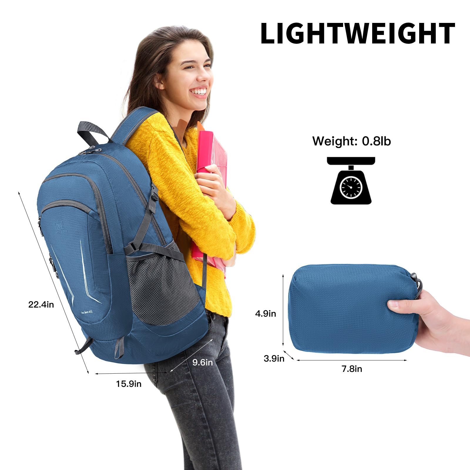 Foto 7 pulgar | Mochila Miycoo Ultraligera, Plegable, 45 L, Impermeable - Venta Internacional.