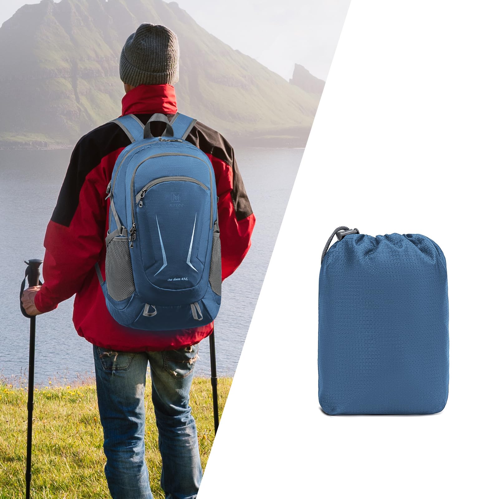 Foto 8 pulgar | Mochila Miycoo Ultraligera, Plegable, 45 L, Impermeable - Venta Internacional.
