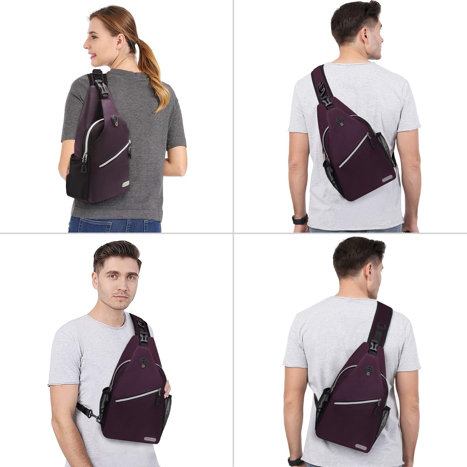 Foto 7 pulgar | Mochila Tipo Bandolera Mosiso Morada Para Viajes Y Senderismo - Venta Internacional.