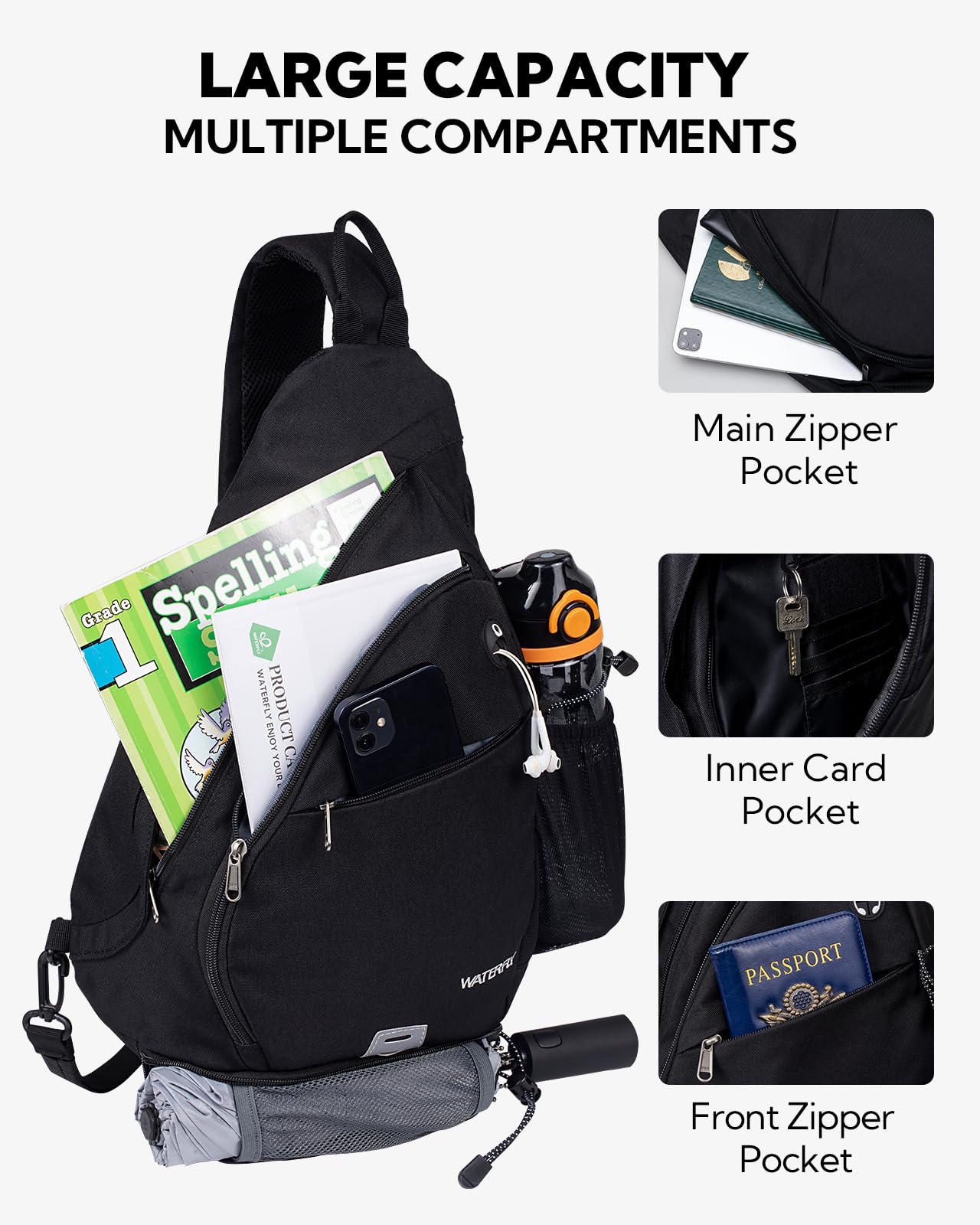 Foto 4 pulgar | Mochila Bandolera Waterfly De 18 Litros Para Portátil De 13 Pulgadas - Venta Internacional.
