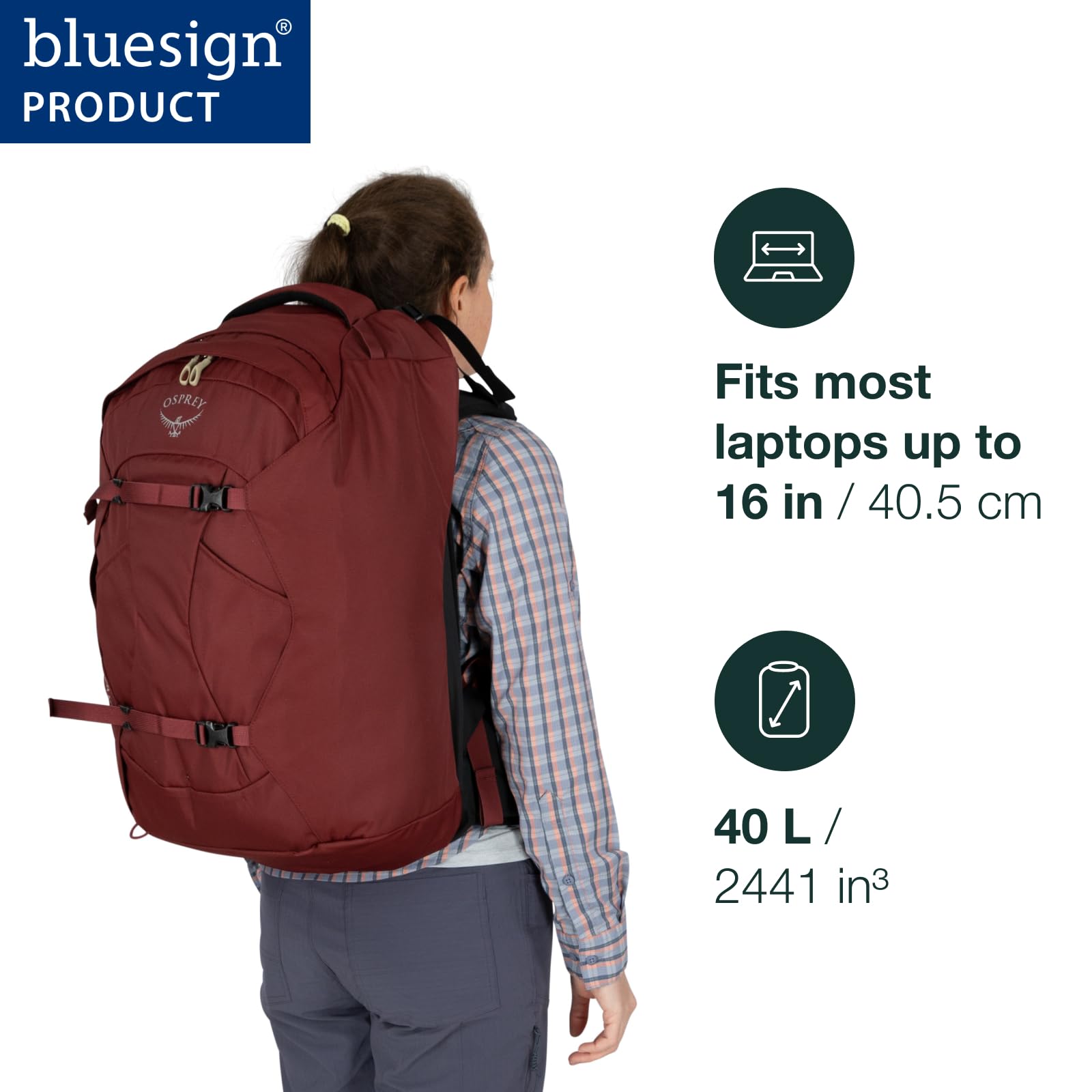 Foto 2 | Mochila De Viaje Osprey Fairview 40l Para Mujer - Winter Blue - Venta Internacional.