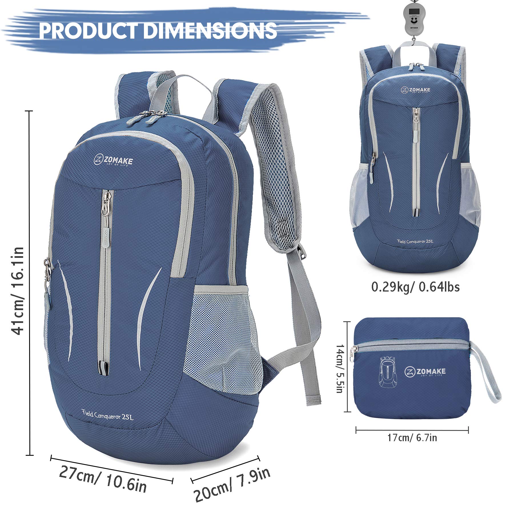 Foto 3 pulgar | Mochila Zomake Ultraligera, Plegable, 25 L, Resistente Al Agua - Venta Internacional.