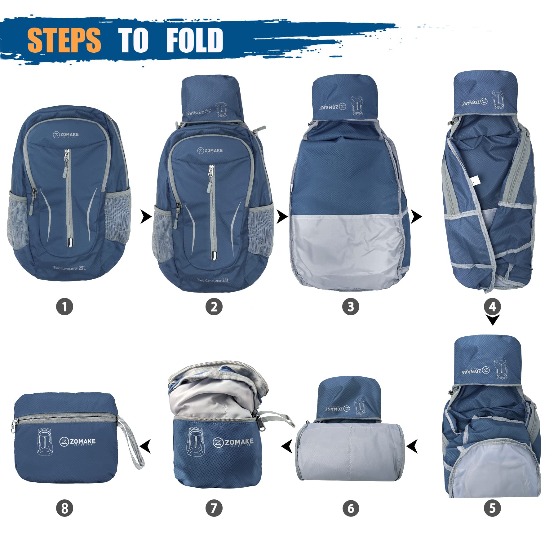 Foto 7 pulgar | Mochila Zomake Ultraligera, Plegable, 25 L, Resistente Al Agua - Venta Internacional.