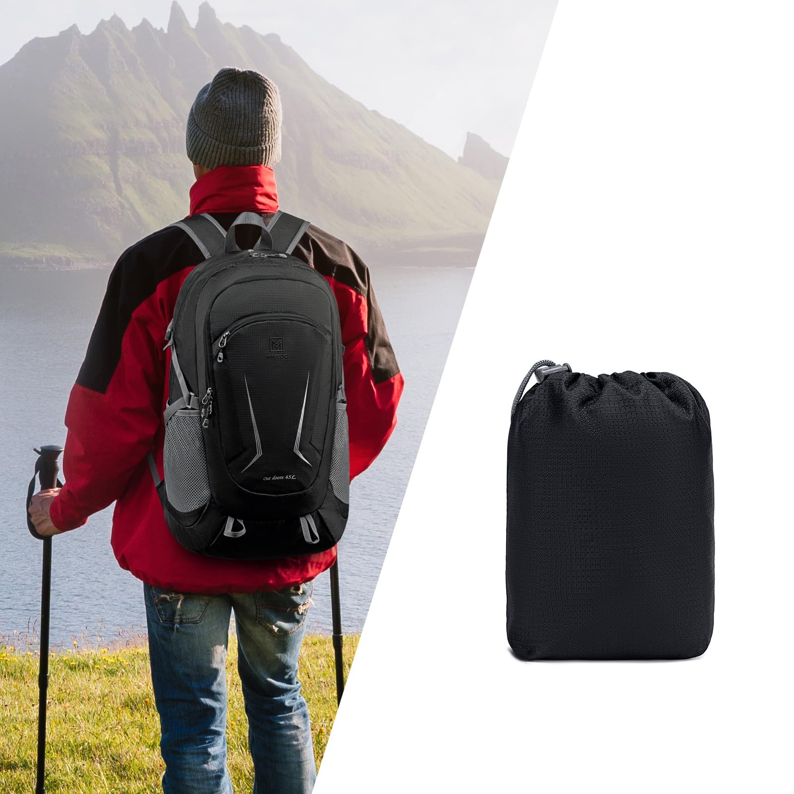 Foto 8 pulgar | Mochila Miycoo Ultraligera, Plegable, 45 L, Impermeable - Venta Internacional.