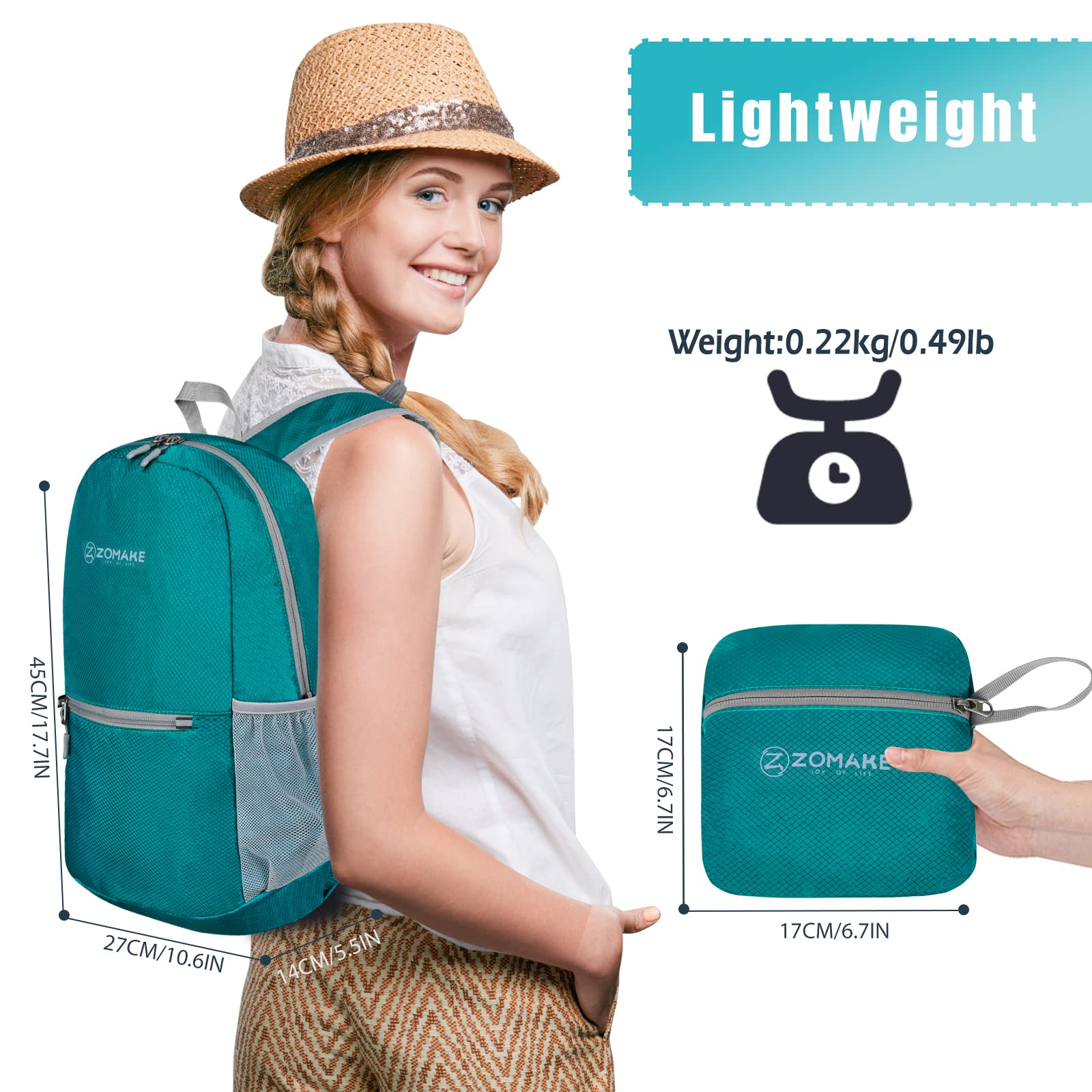 Foto 3 pulgar | Mochila De Senderismo Zomake Ultraligera, Resistente Al Agua, 20 L - Venta Internacional.