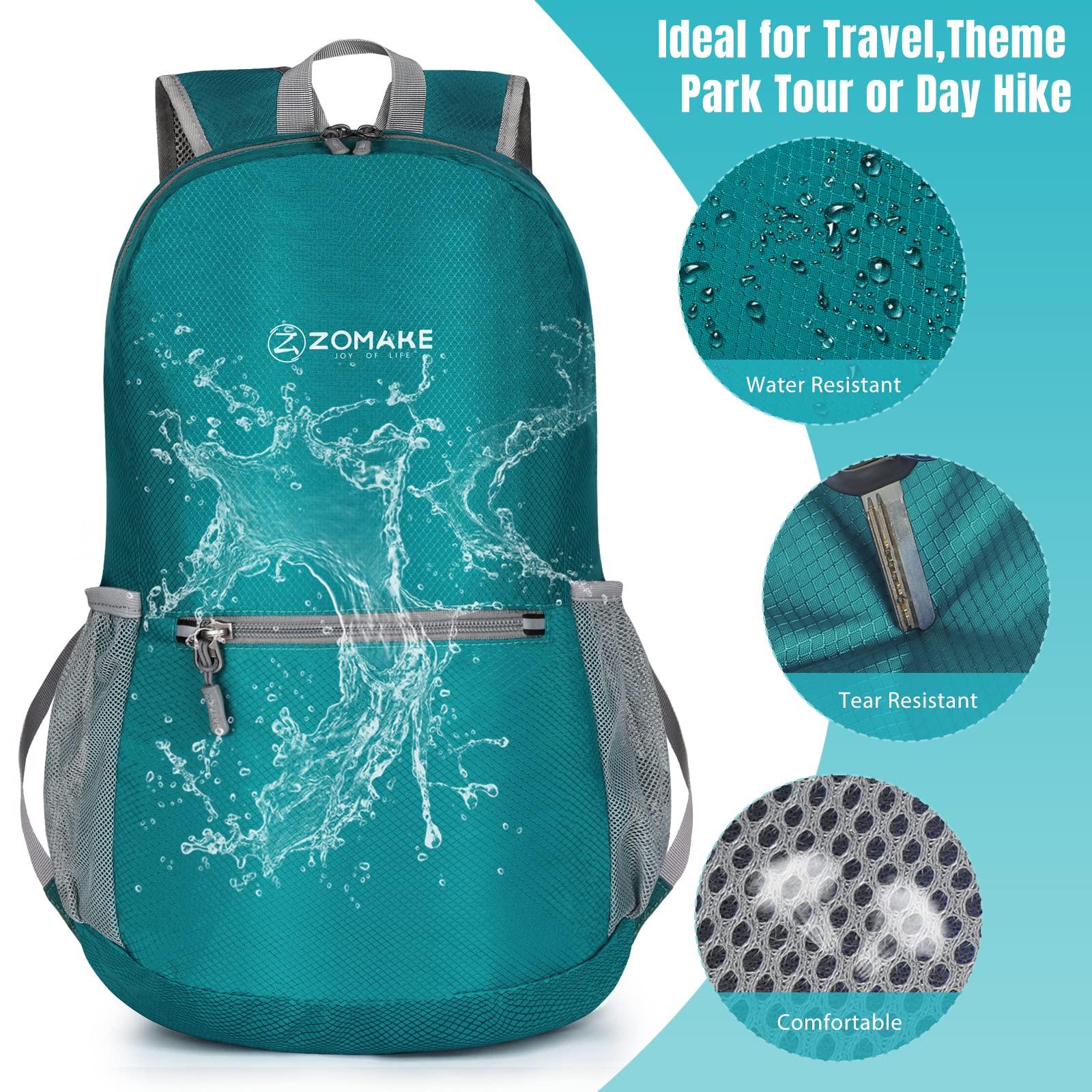 Foto 5 pulgar | Mochila De Senderismo Zomake Ultraligera, Resistente Al Agua, 20 L - Venta Internacional.