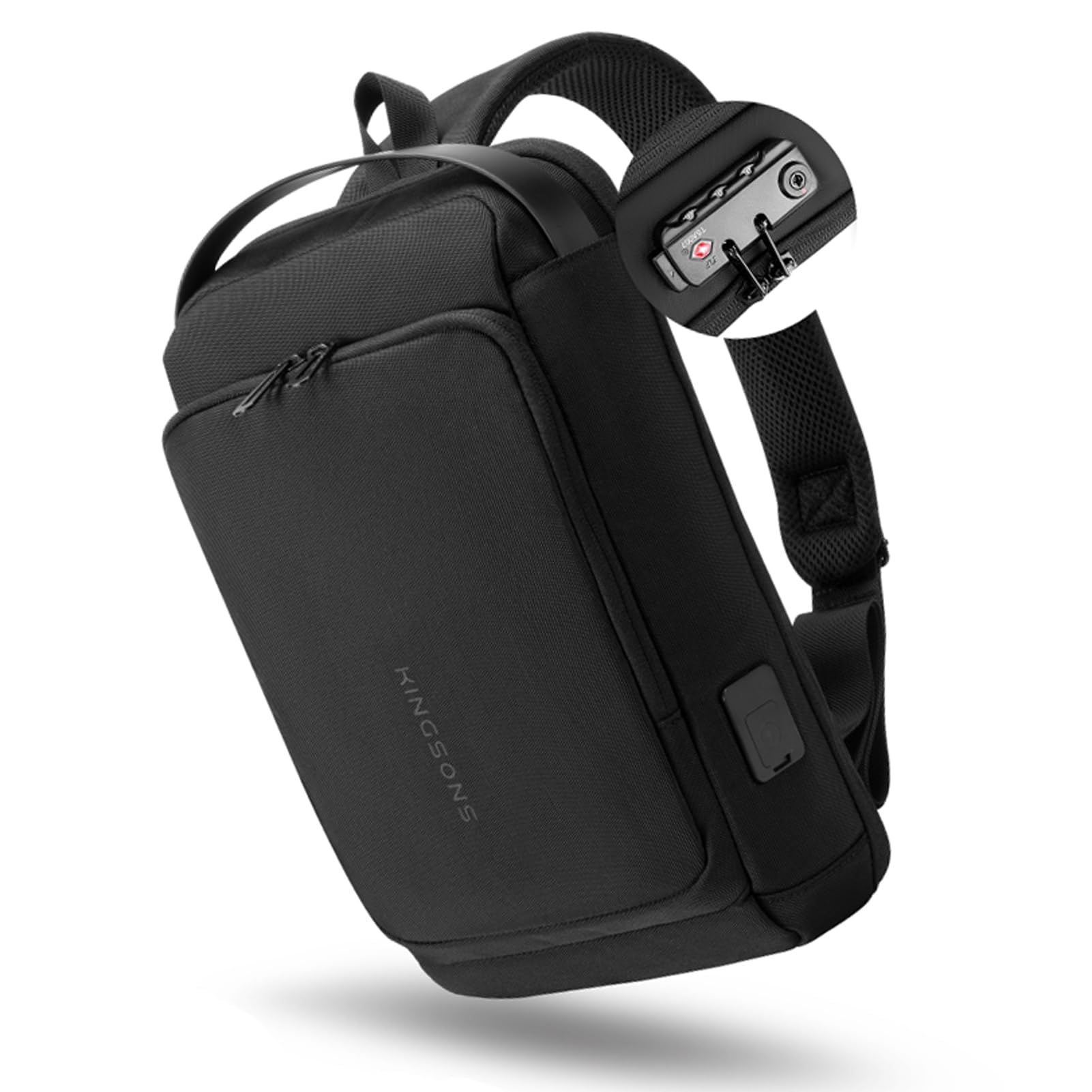 Foto 2 pulgar | Mochila Portabebés Kingsons Antirrobo Con Candado Y Cargador, Color Negro - Venta Internacional.