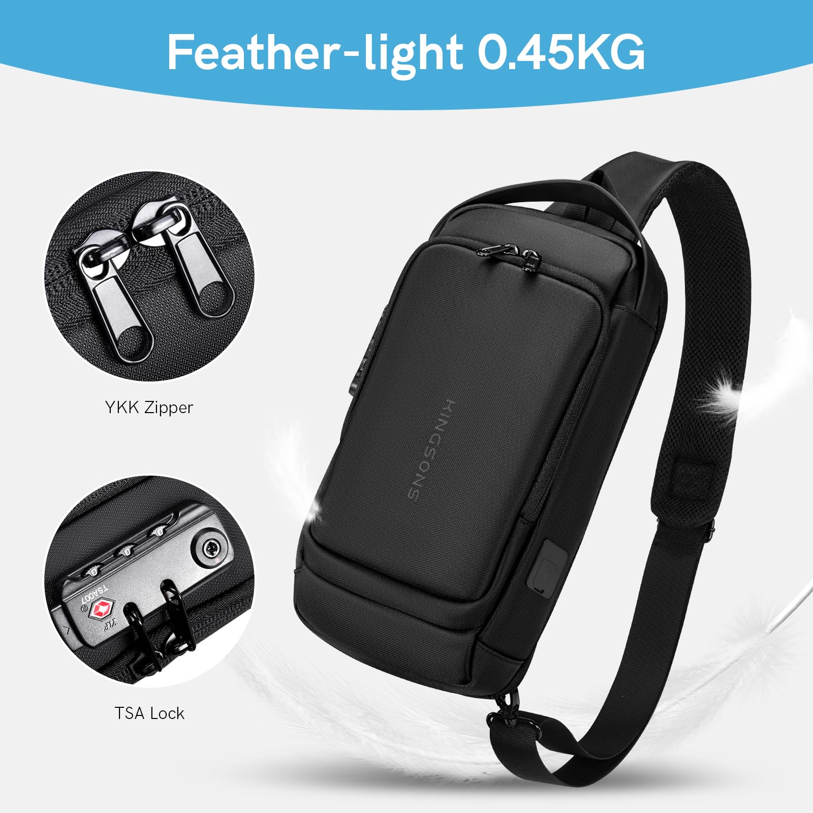 Foto 4 pulgar | Mochila Portabebés Kingsons Antirrobo Con Candado Y Cargador, Color Negro - Venta Internacional.