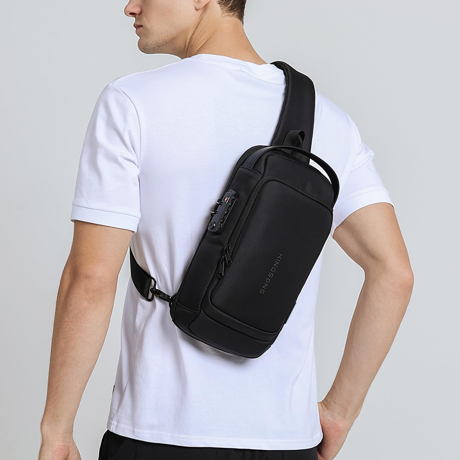 Foto 7 pulgar | Mochila Portabebés Kingsons Antirrobo Con Candado Y Cargador, Color Negro - Venta Internacional.