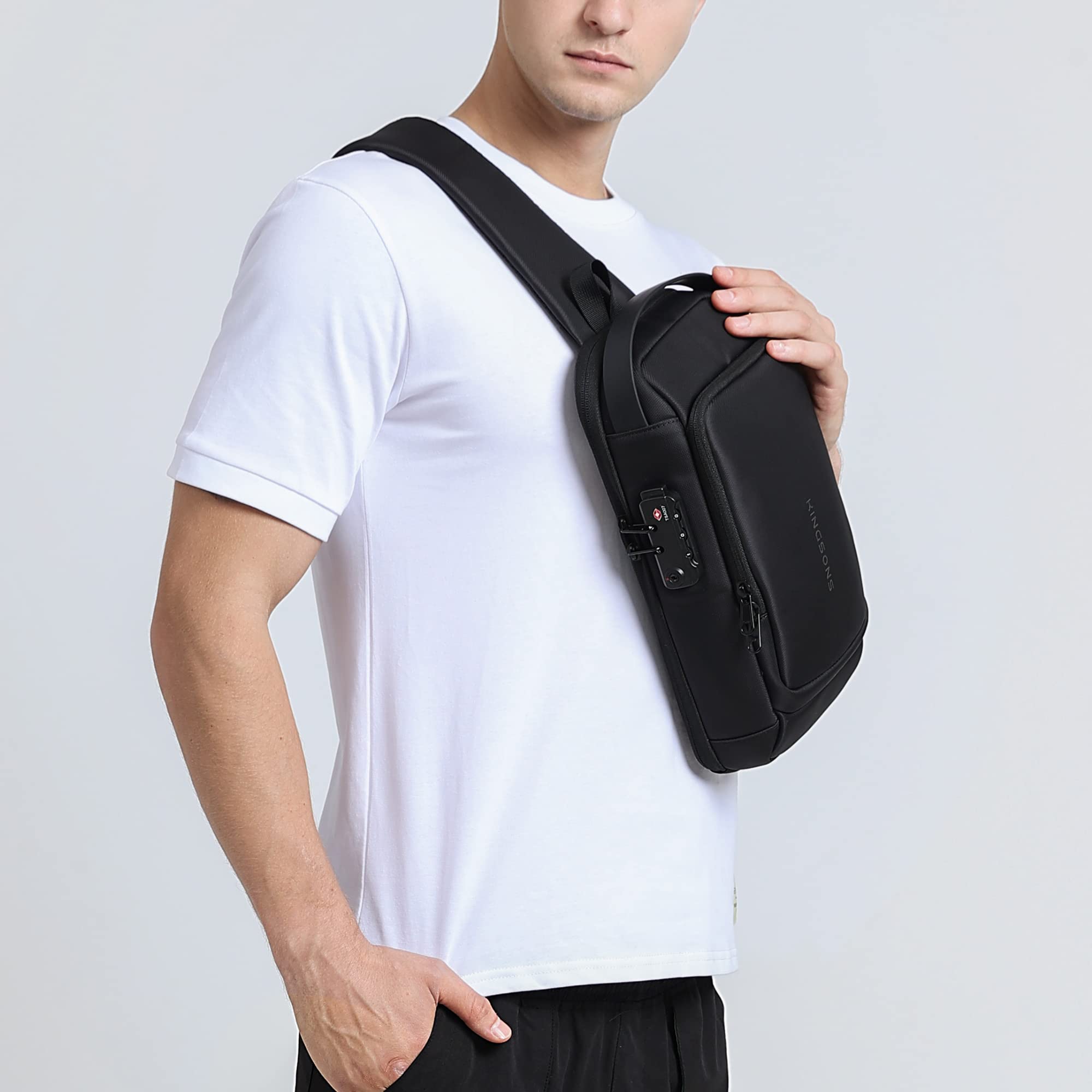 Foto 8 pulgar | Mochila Portabebés Kingsons Antirrobo Con Candado Y Cargador, Color Negro - Venta Internacional.