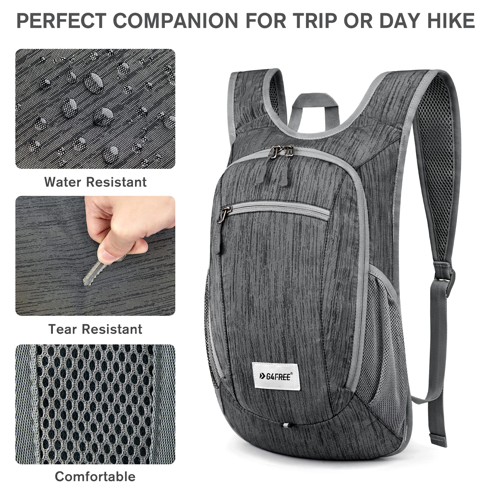 Foto 5 pulgar | Mochila De Senderismo G4free Ligera De 10 L/15 L, Plegable E Impermeable - Venta Internacional.