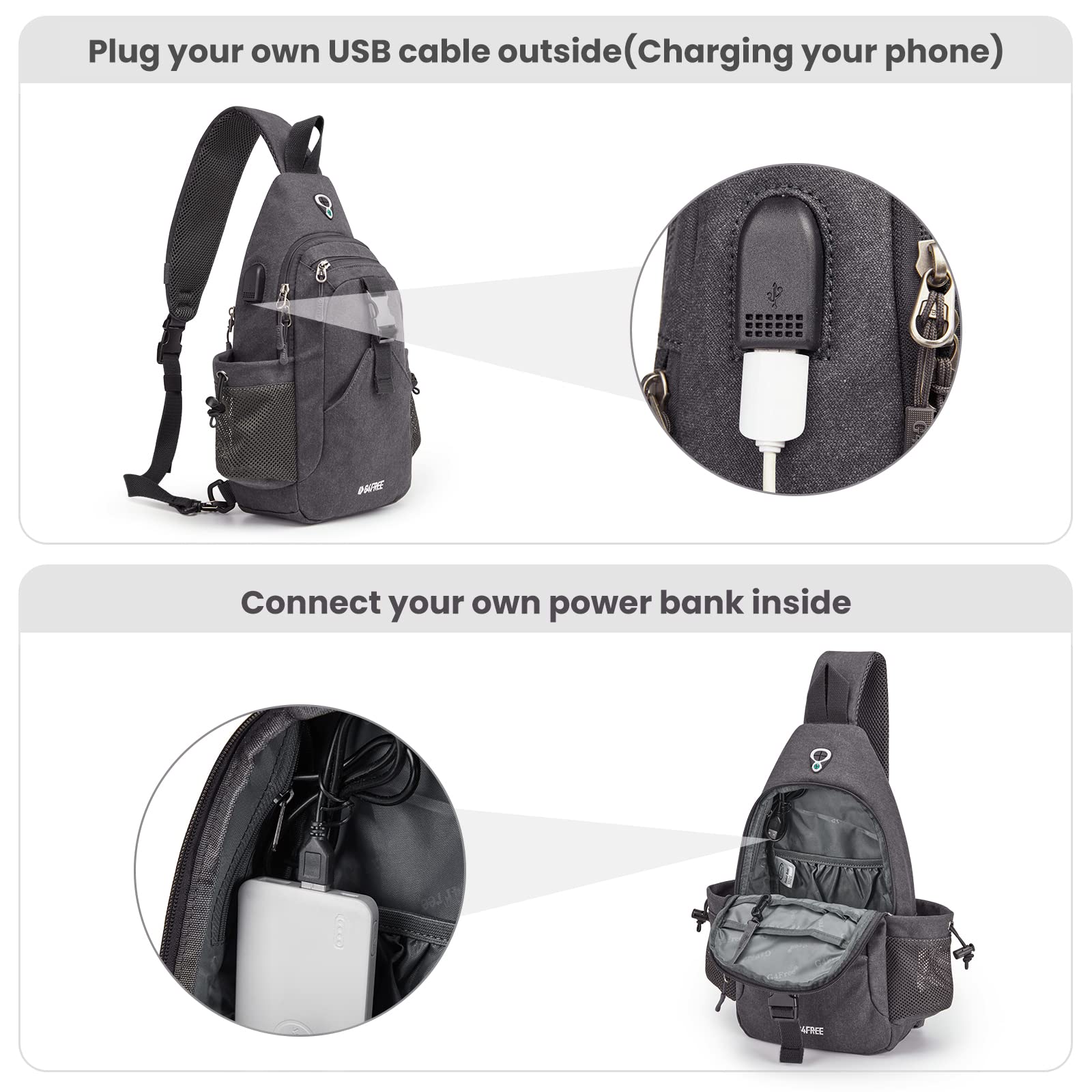 Foto 3 pulgar | Mochila Bandolera De Lona G4free Con Bloqueo Rfid - Venta Internacional.