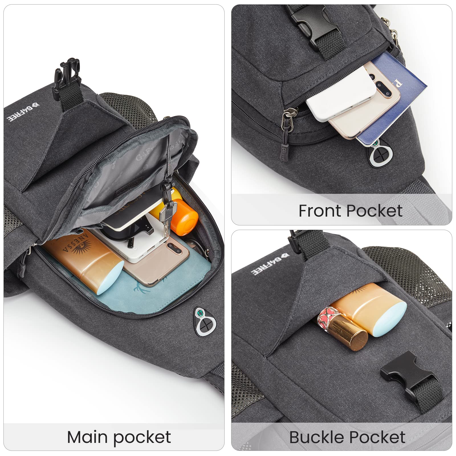 Foto 6 pulgar | Mochila Bandolera De Lona G4free Con Bloqueo Rfid - Venta Internacional.