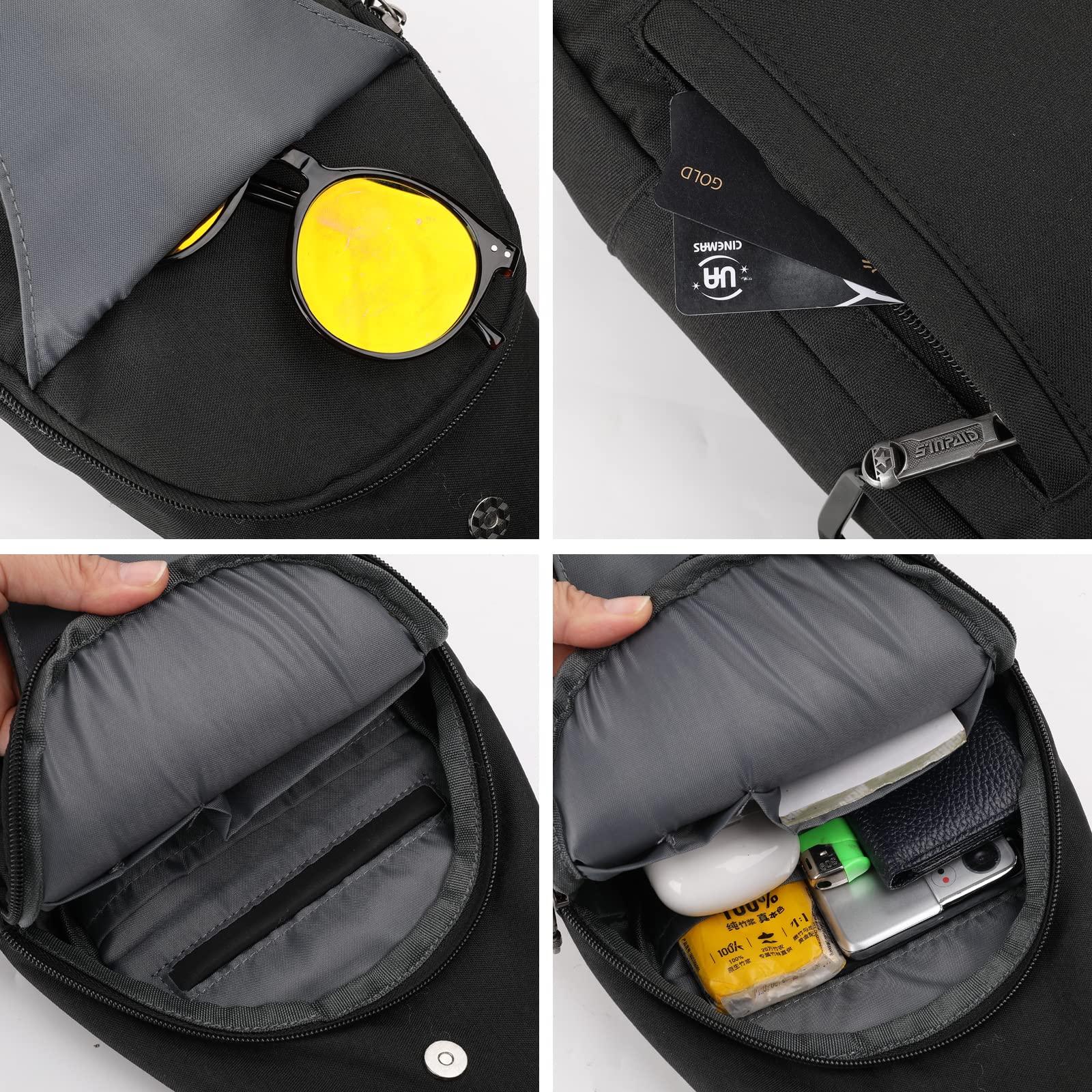 Foto 4 pulgar | Mochila Bandolera Waterfly Antirrobo Para Viajes Y Senderismo, Color Negro - Venta Internacional.