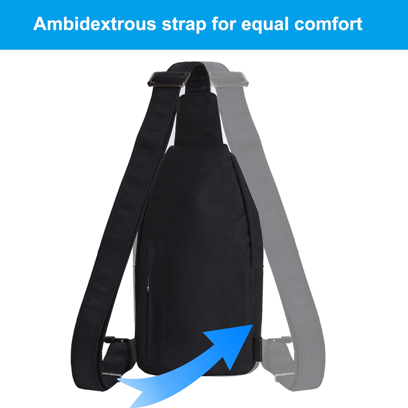 Foto 5 pulgar | Mochila Bandolera Waterfly Antirrobo Para Viajes Y Senderismo, Color Negro - Venta Internacional.