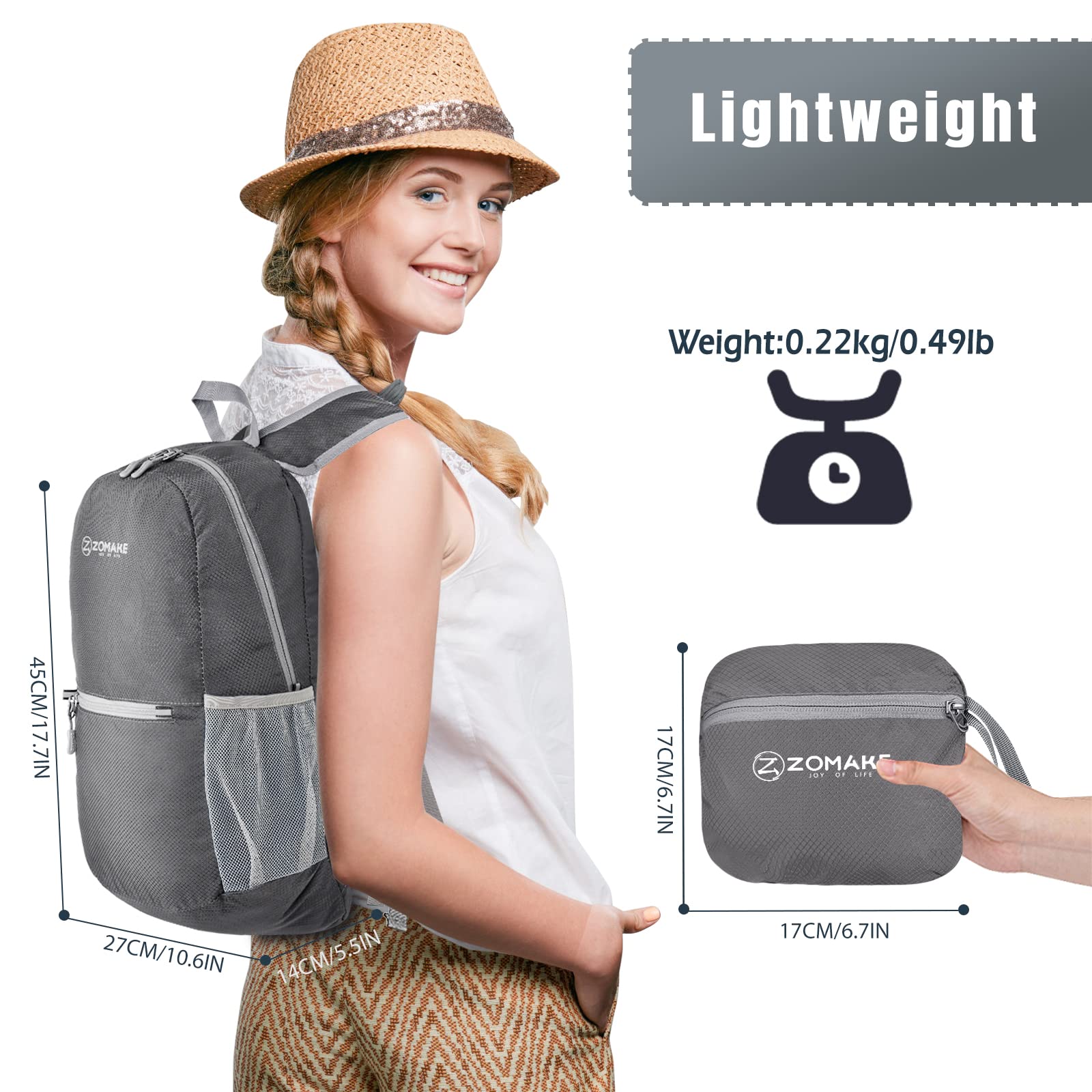 Foto 3 pulgar | Mochila De Senderismo Zomake Ultraligera, Resistente Al Agua, 20 L - Venta Internacional.