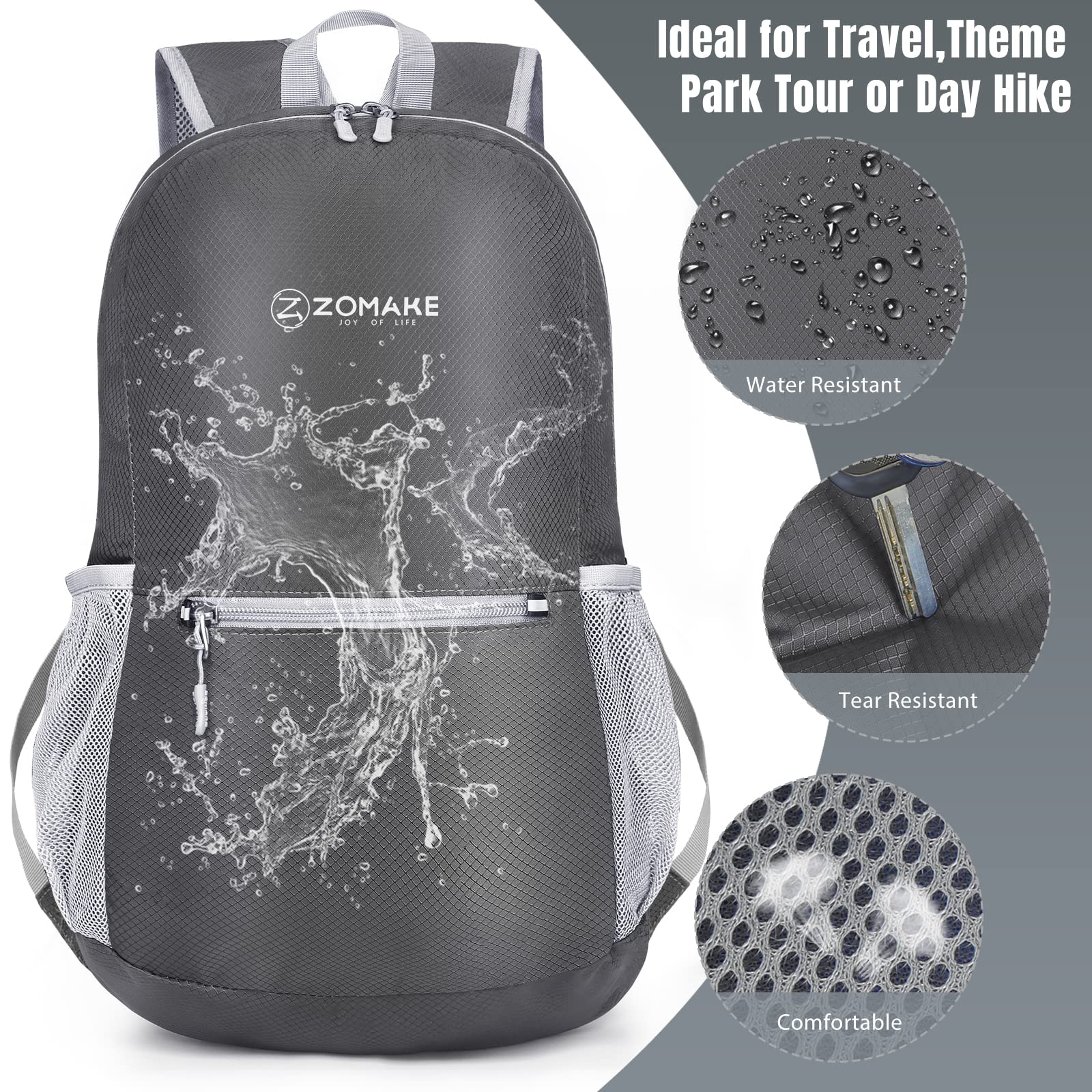 Foto 5 pulgar | Mochila De Senderismo Zomake Ultraligera, Resistente Al Agua, 20 L - Venta Internacional.