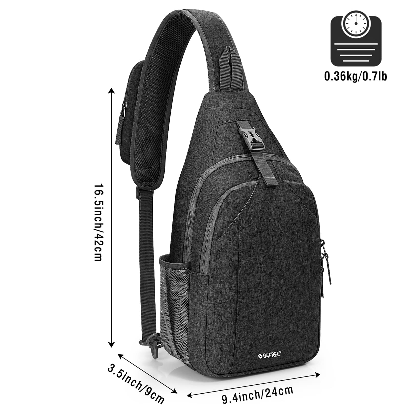 Foto 4 pulgar | Mochila Bandolera G4free Con Bloqueo Rfid Negra - Venta Internacional.