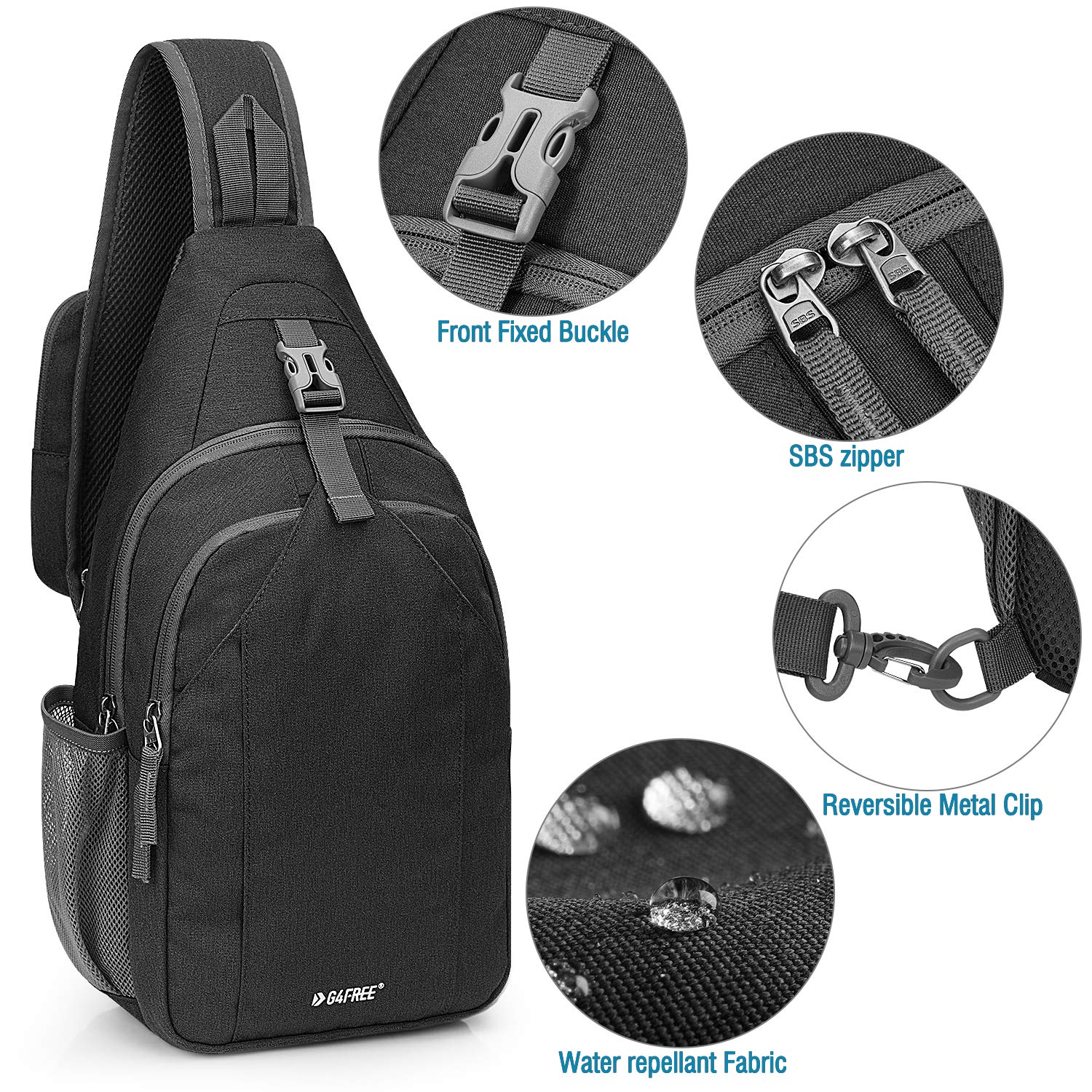 Foto 7 pulgar | Mochila Bandolera G4free Con Bloqueo Rfid Negra - Venta Internacional.