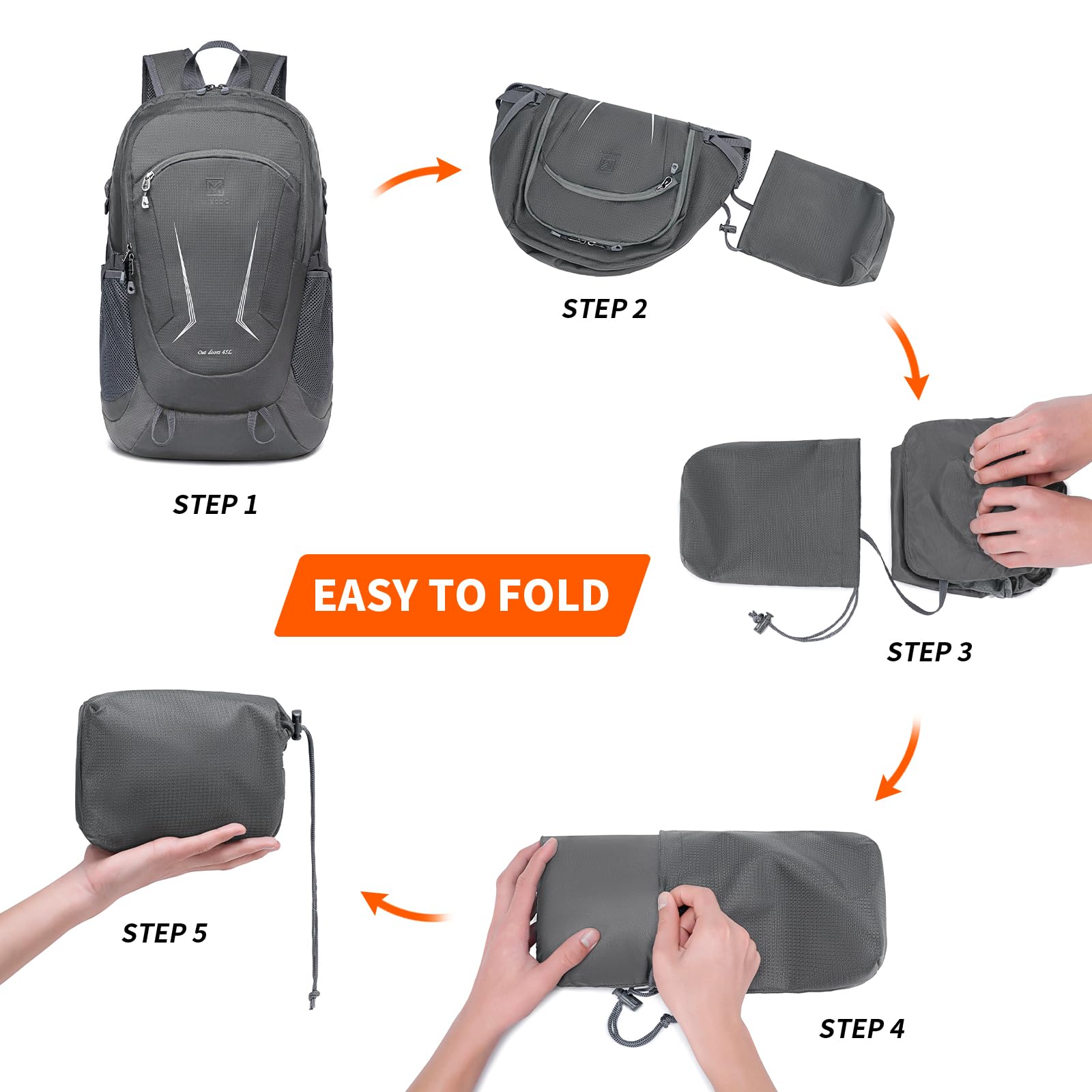 Foto 6 pulgar | Mochila Miycoo Ultraligera De 45 Litros Impermeable Para Viajes - Venta Internacional.
