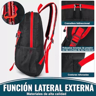 Foto 3 | Mochila Senderismo Portátil Bolsa Hombro Plegable Impermeable Eo Safe Imports Esi-18220 Negro