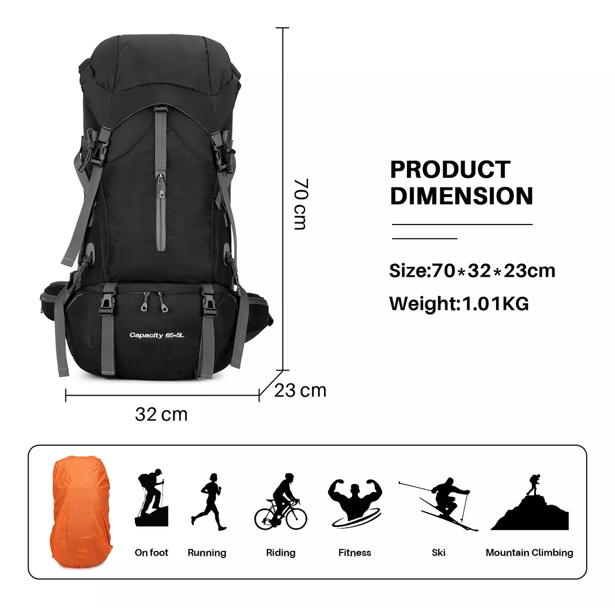 Foto 3 pulgar | Mochila Táctica Impermeable Alta Capacidad Eo Safe Imports Esi-18224 Negro
