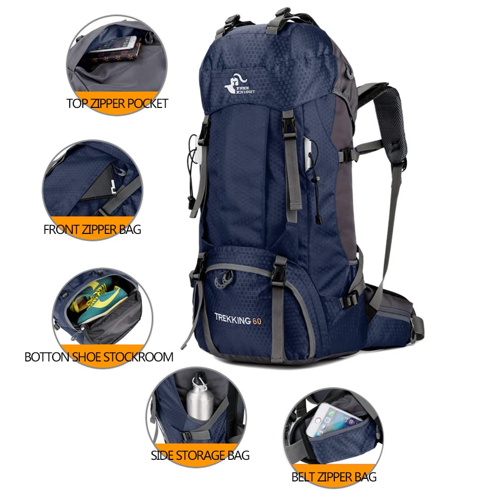 Foto 4 pulgar | Mochila Bseash Impermeable De 60 Litros Para Senderismo Y Acampada Con Funda Para Lluvia - Venta Internacional.