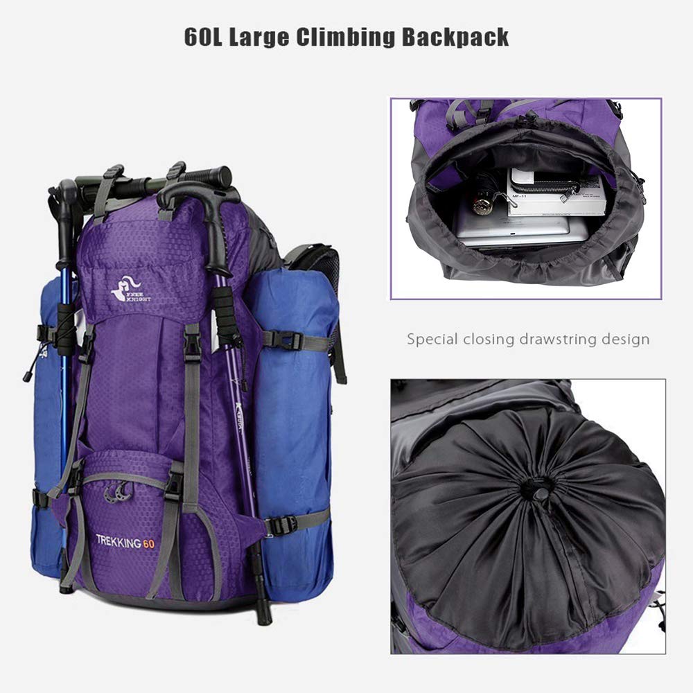 Foto 6 pulgar | Mochila Bseash Impermeable De 60 Litros Para Senderismo Y Acampada Con Funda Para Lluvia - Venta Internacional.