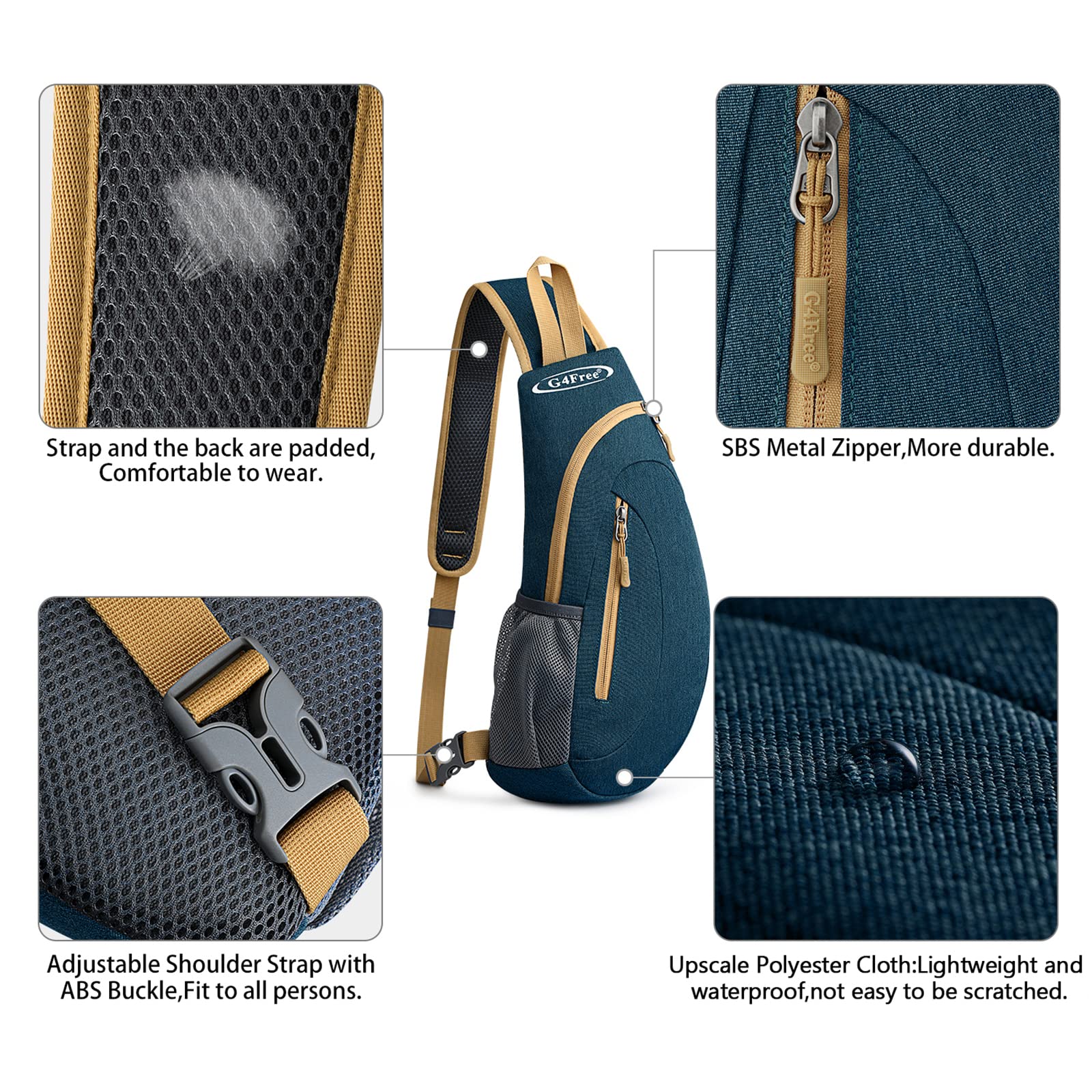 Foto 4 | Mochila Bandolera G4free, Bandolera, Azul Oscuro - Venta Internacional.
