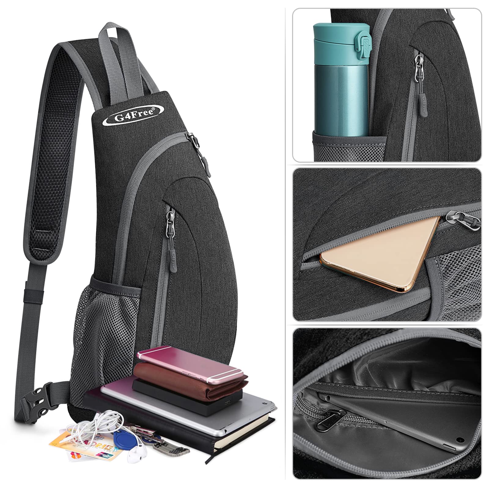 Foto 4 pulgar | Mochila Bandolera G4free, Bandolera, Gris Oscuro - Venta Internacional.