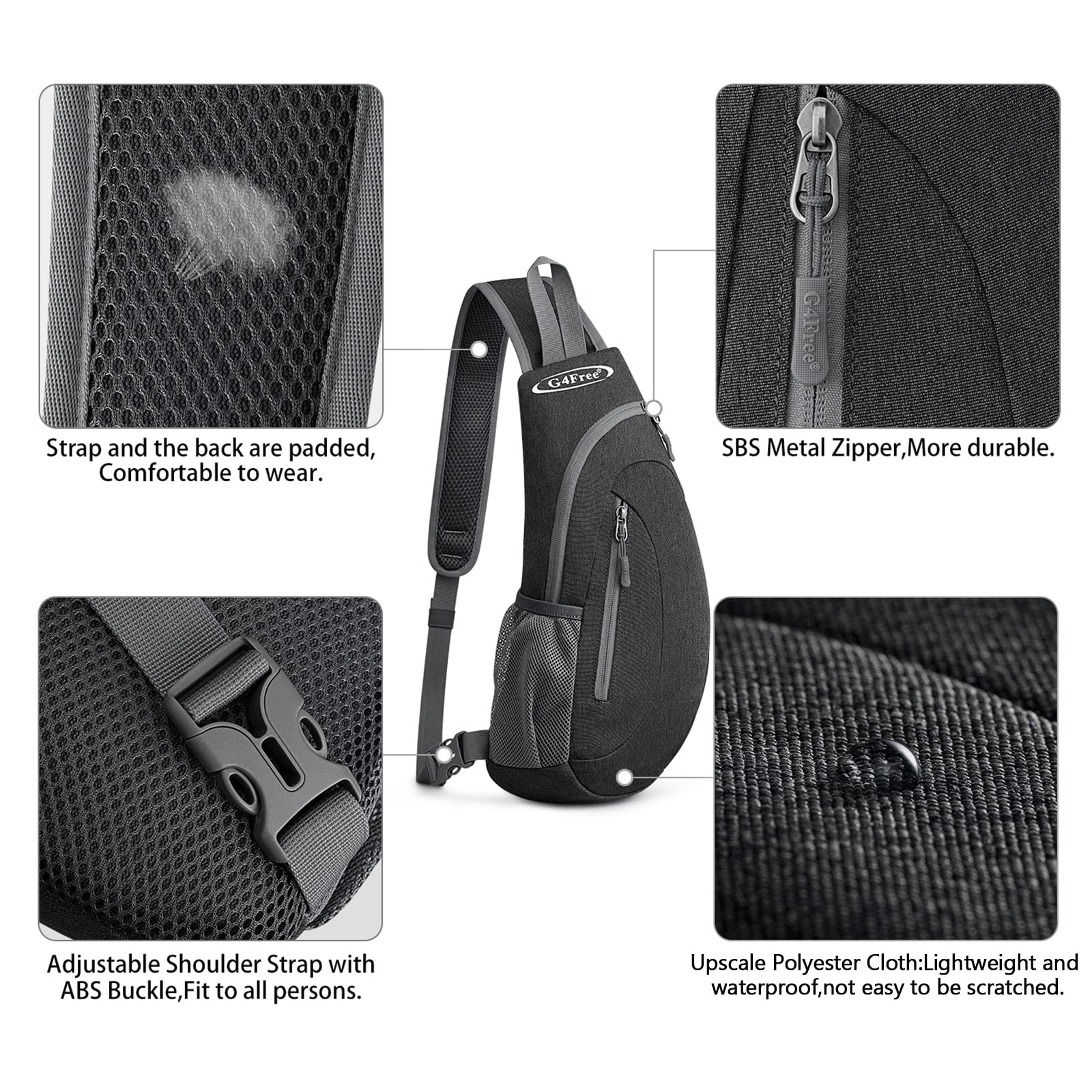 Foto 5 pulgar | Mochila Bandolera G4free, Bandolera, Gris Oscuro - Venta Internacional.